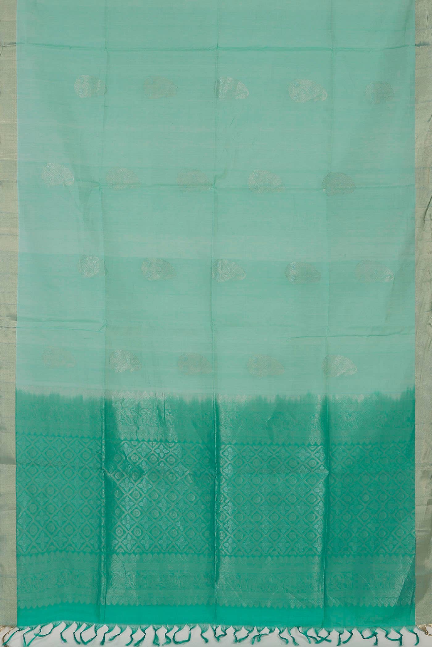 Sea Green Silk Cotton Saree