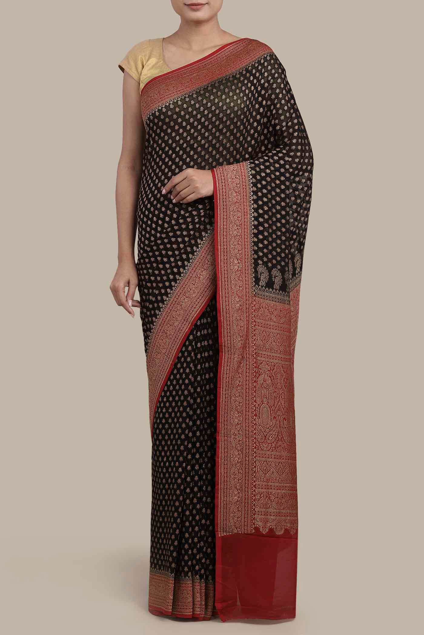 Black Banarasi Georgette Saree