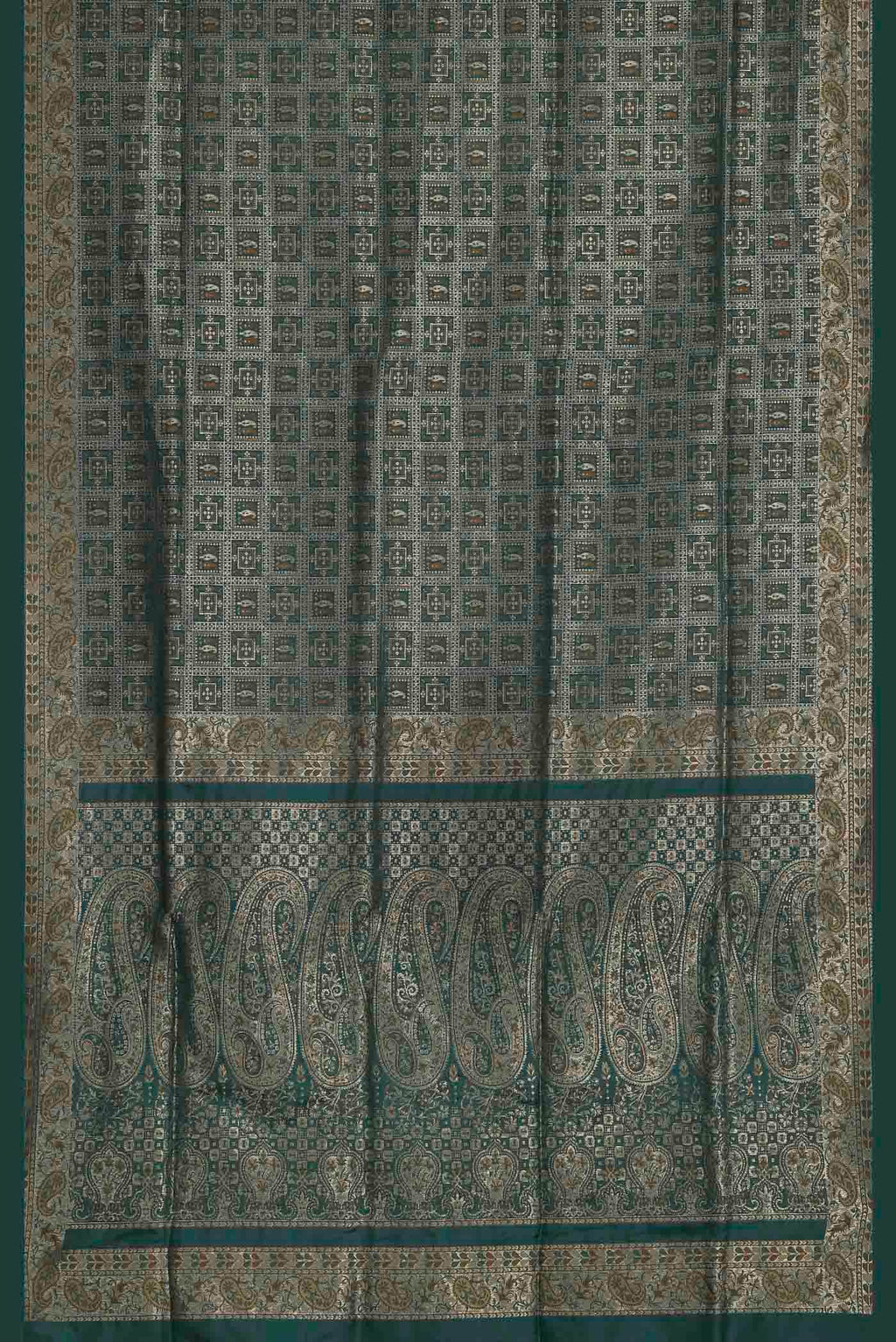 Green Banarasi Tanchoi Silk Saree