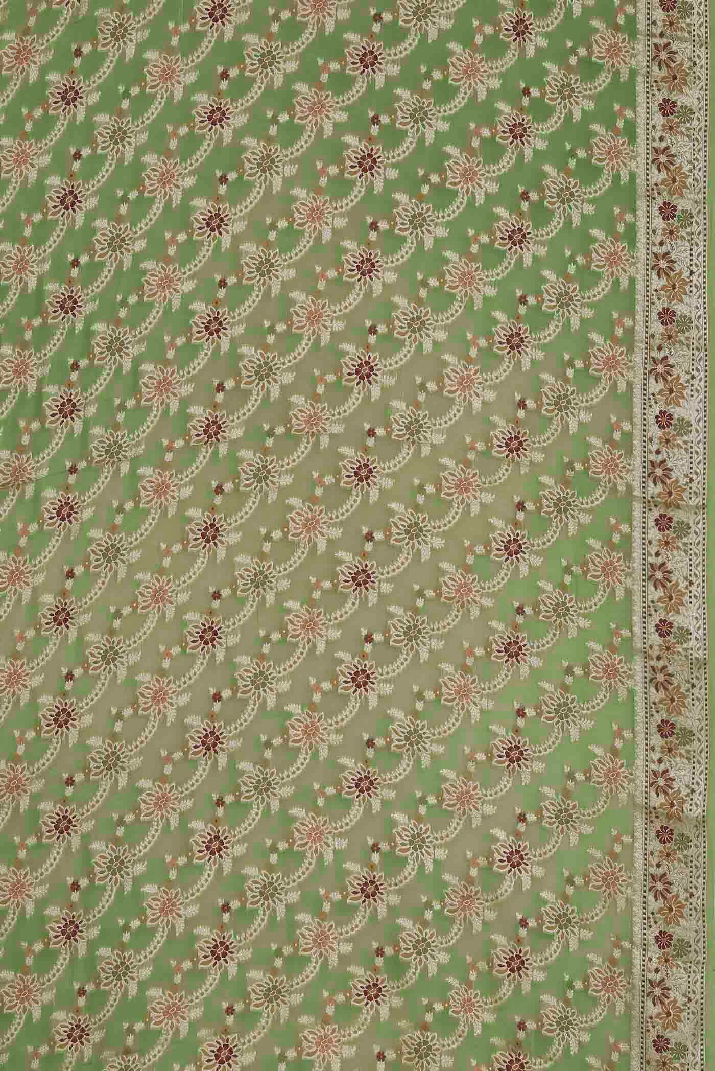 Green Banarasi Georgette Saree