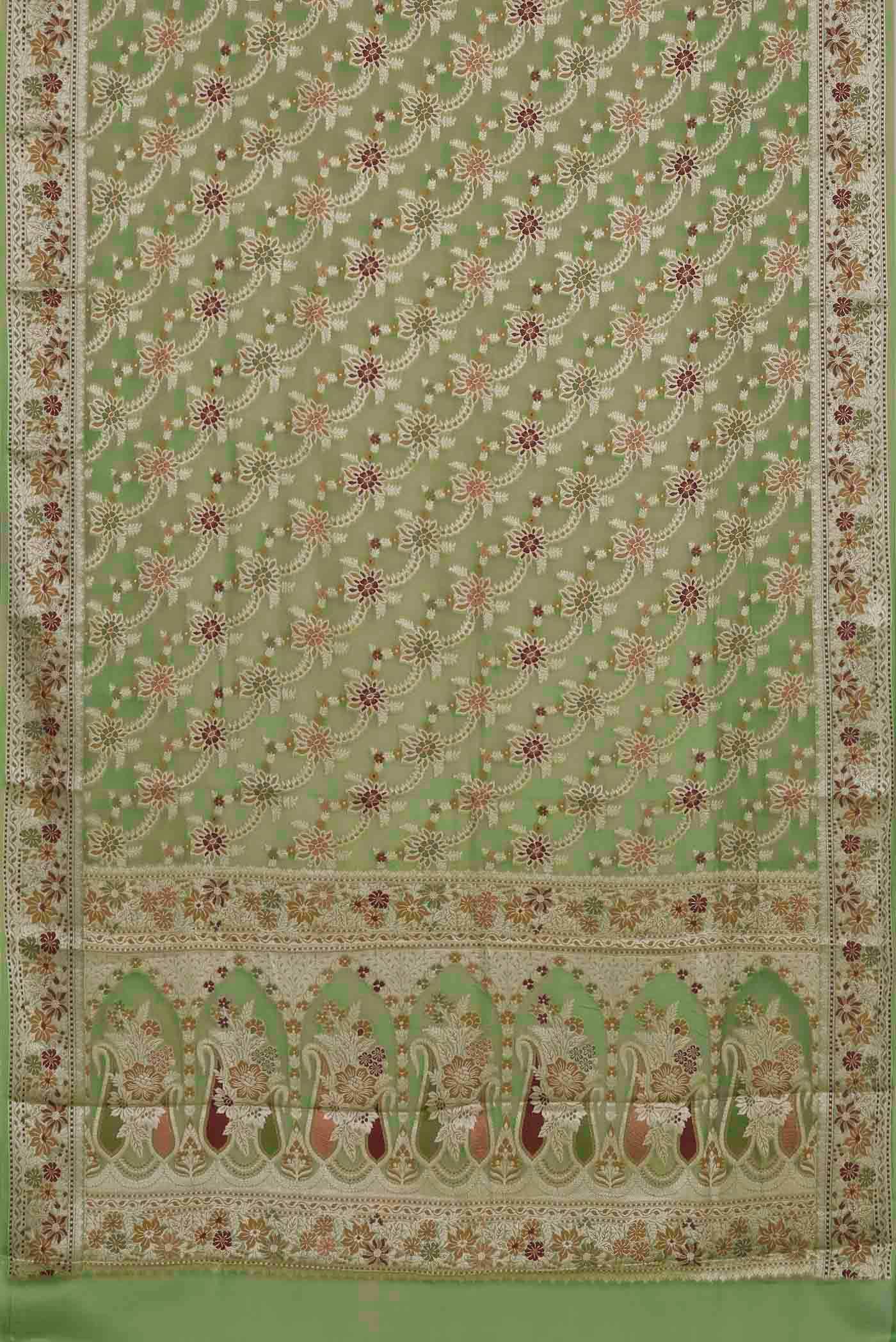 Green Banarasi Georgette Saree