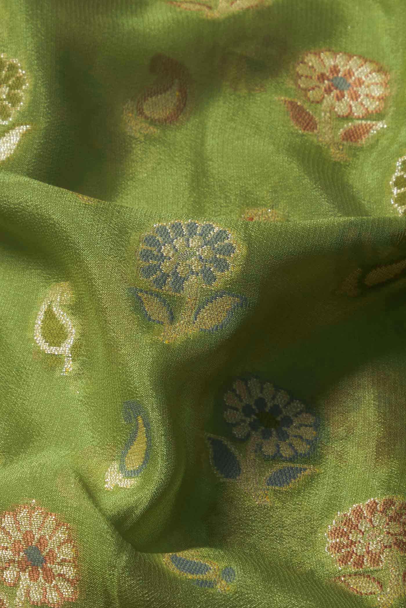 Green Banarasi Georgette Saree