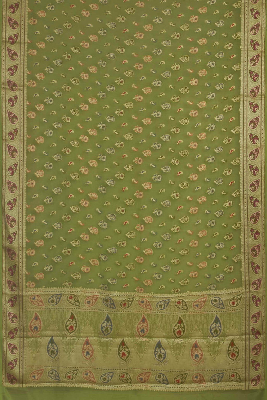 Green Banarasi Georgette Saree