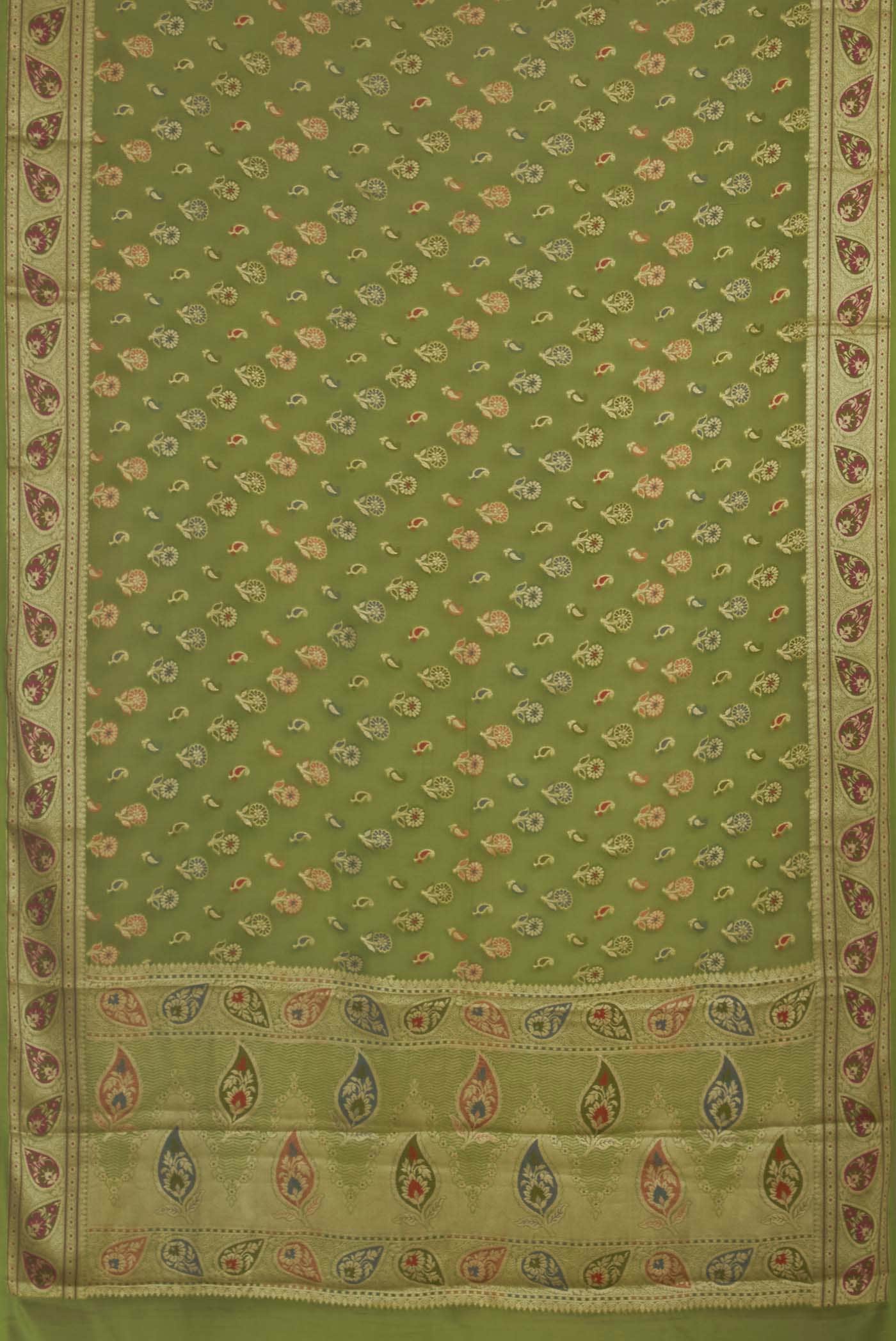 Green Banarasi Georgette Saree