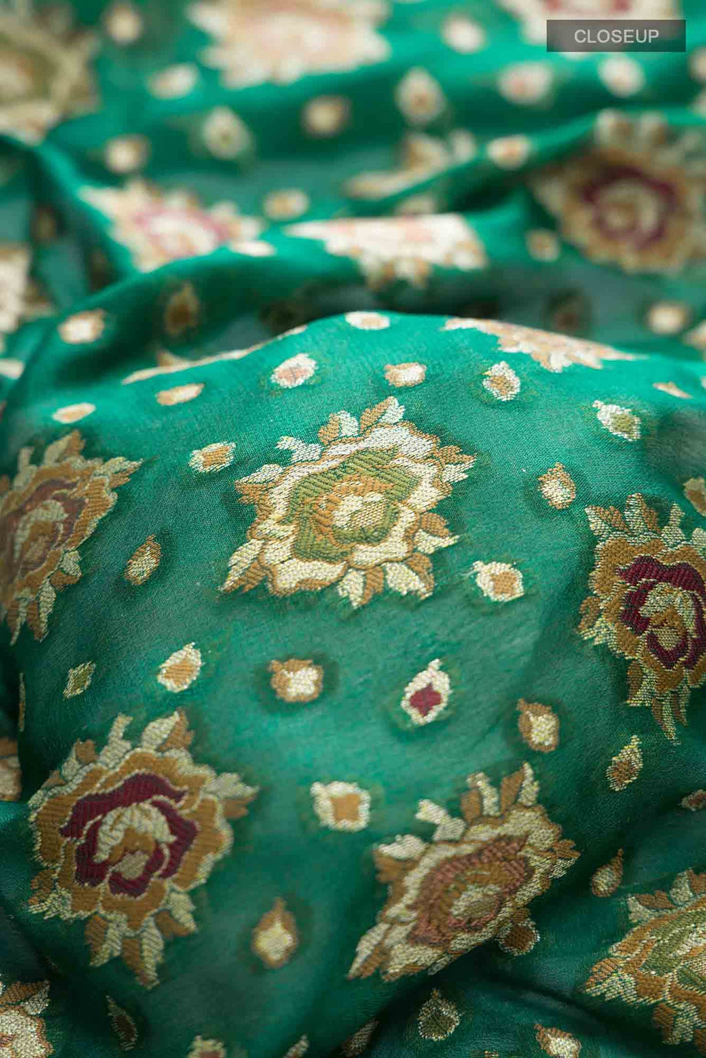 Green Banarasi Georgette Saree
