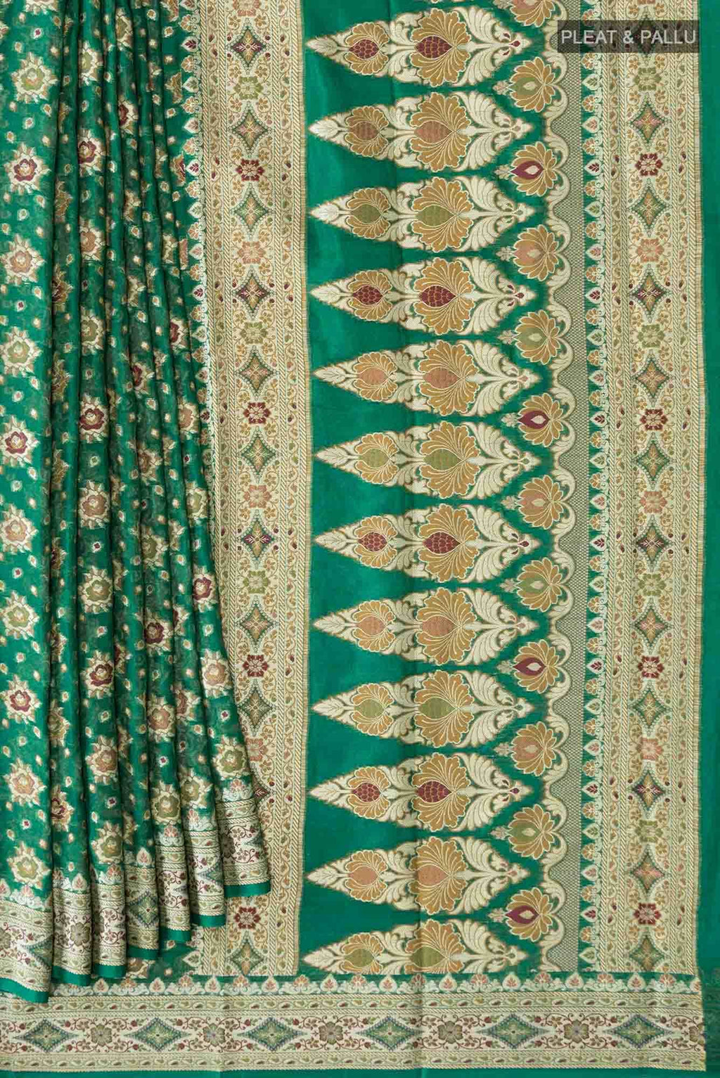 Green Banarasi Georgette Saree
