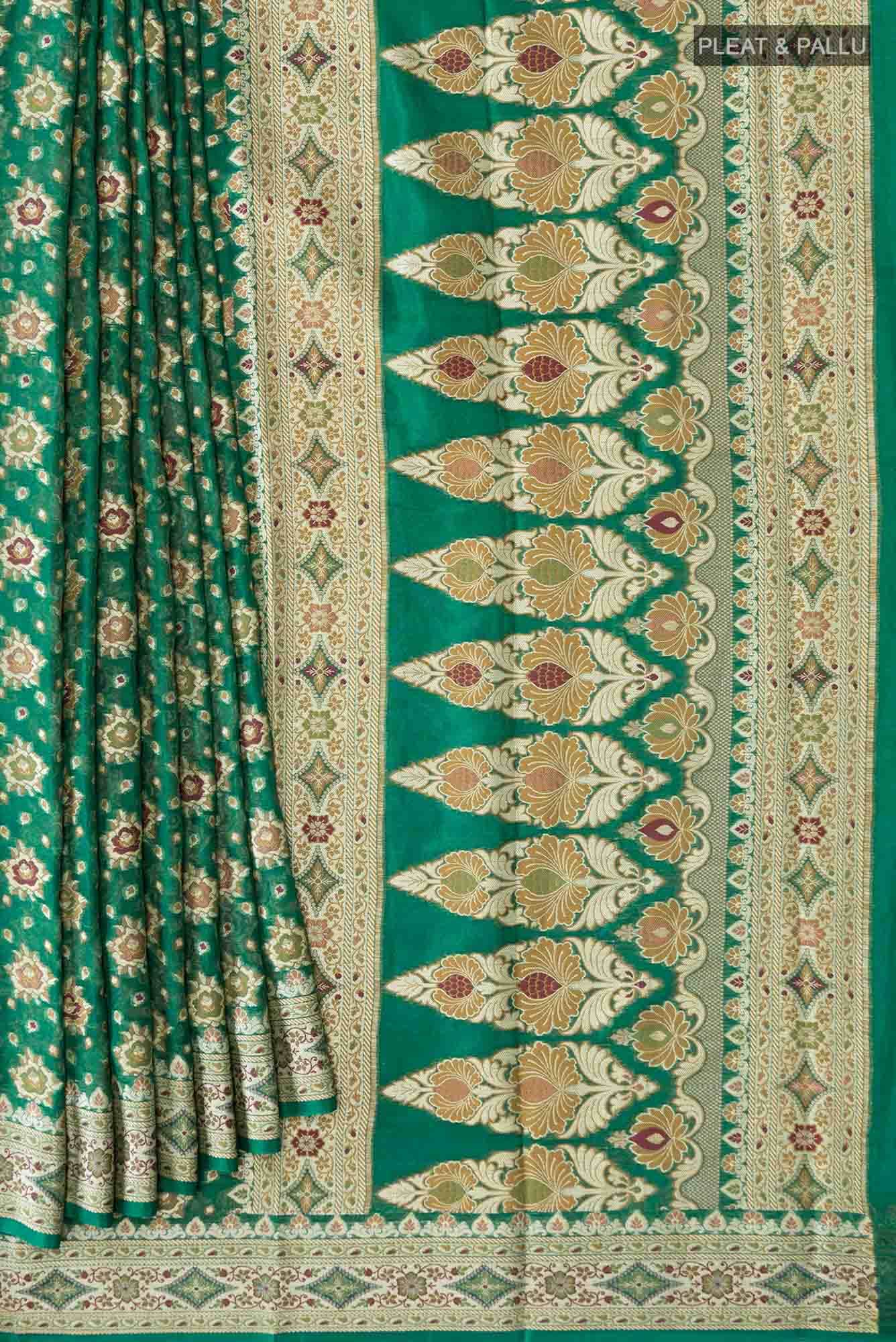 Green Banarasi Georgette Saree
