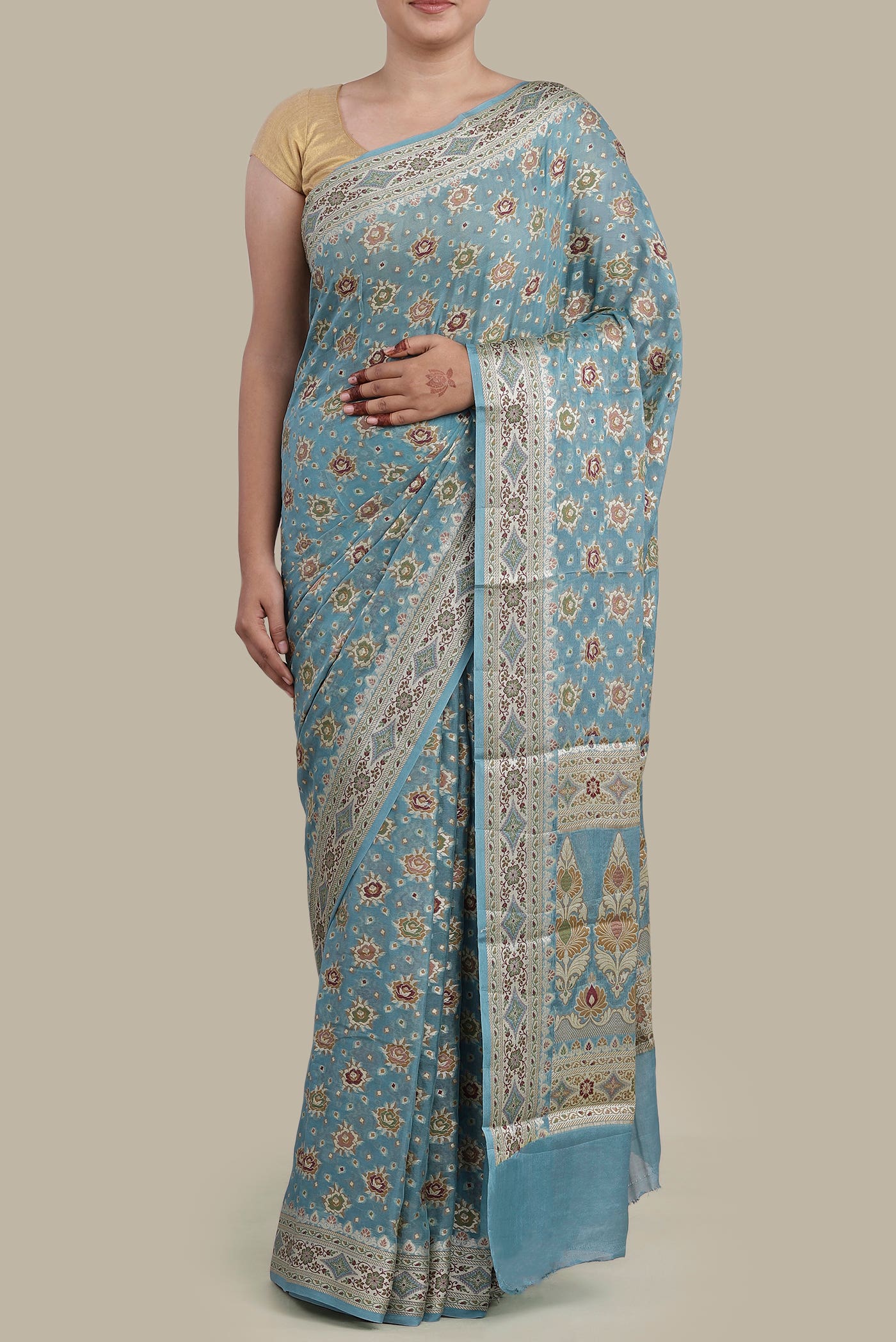Green Banarasi Georgette Saree