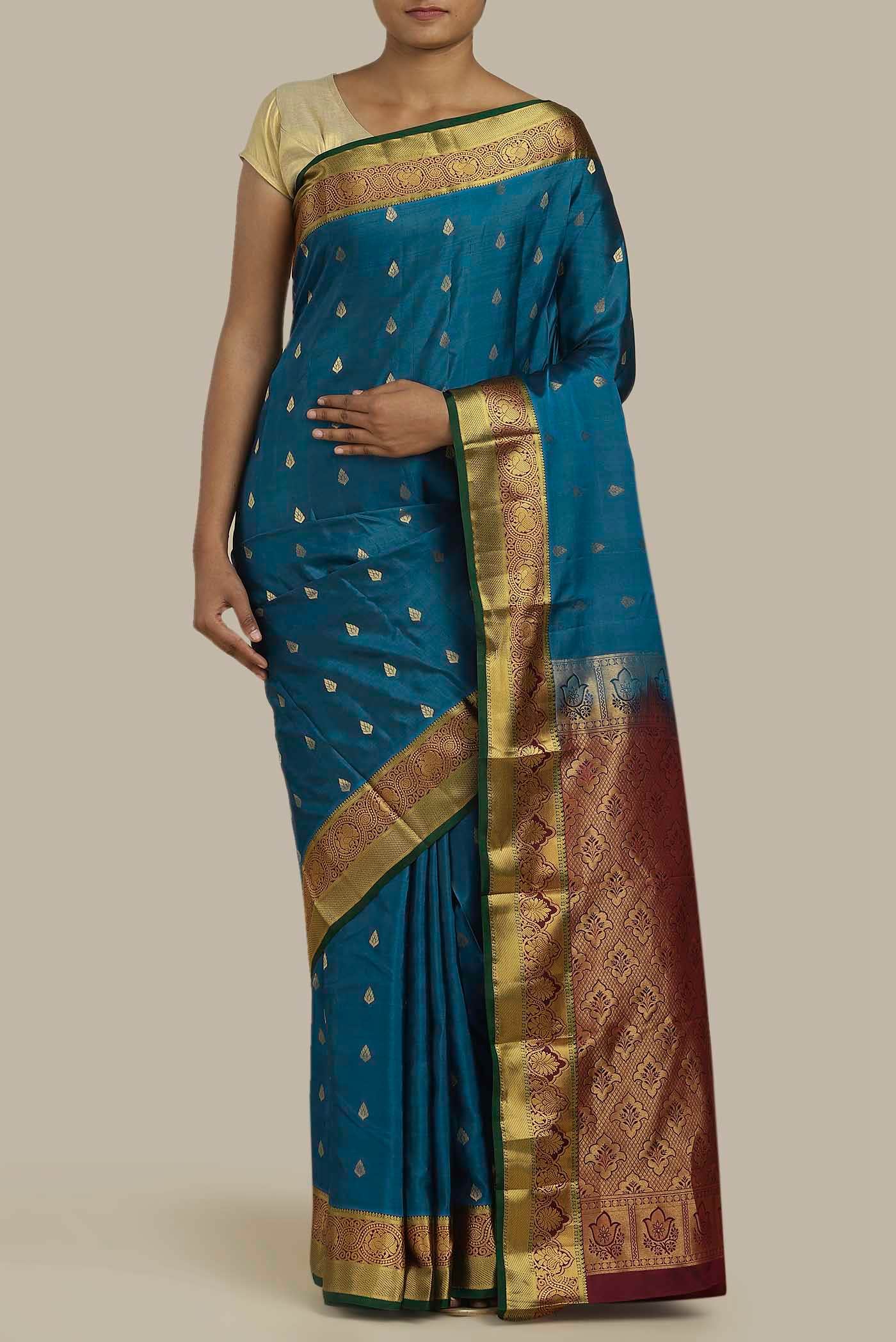 Blue Kanchipuram Silk Saree