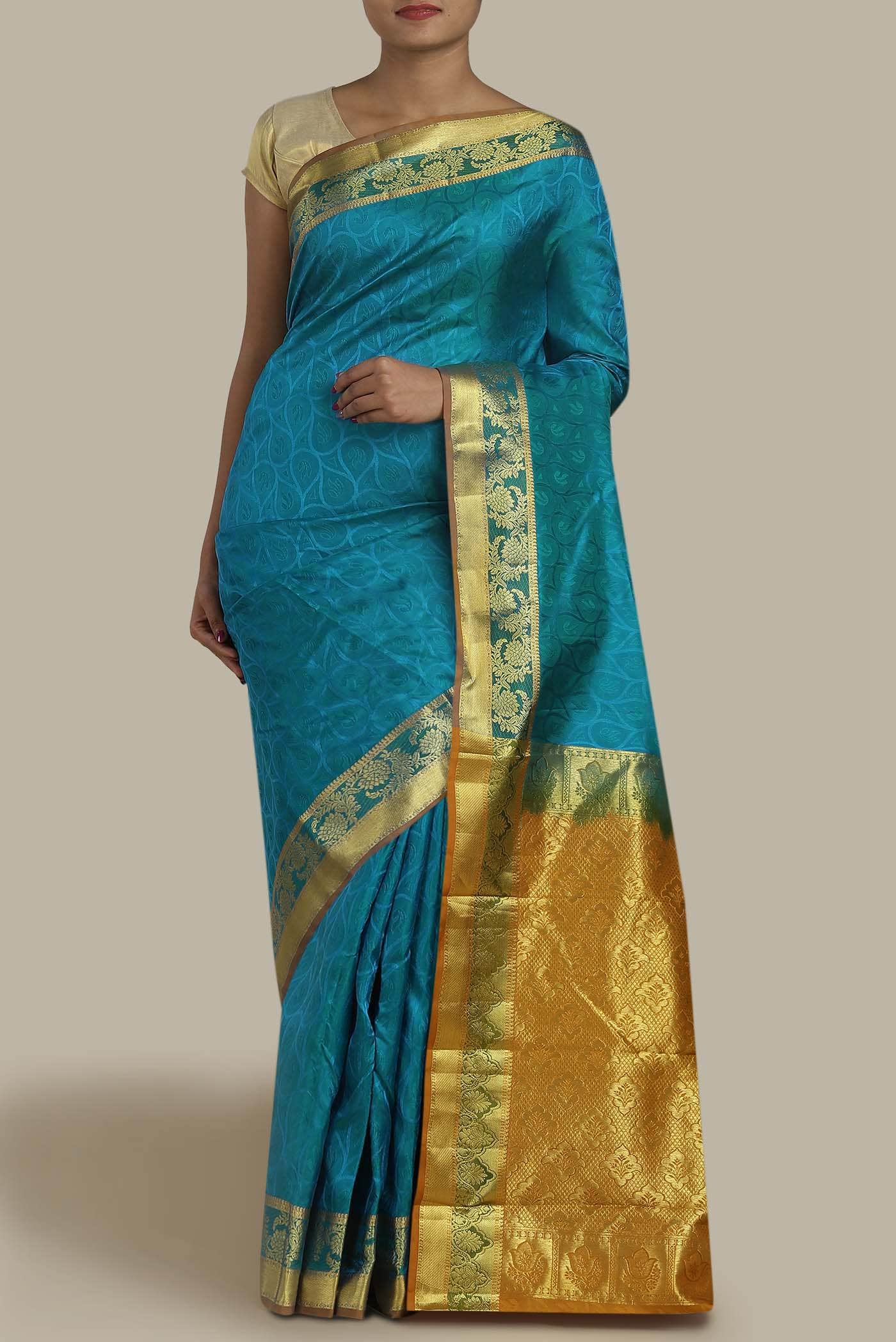 Blue Kanchipuram Silk Saree