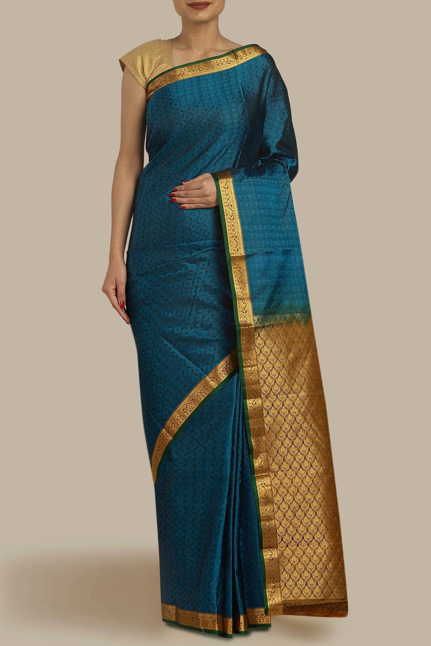 Blue Kanchipuram Silk Saree