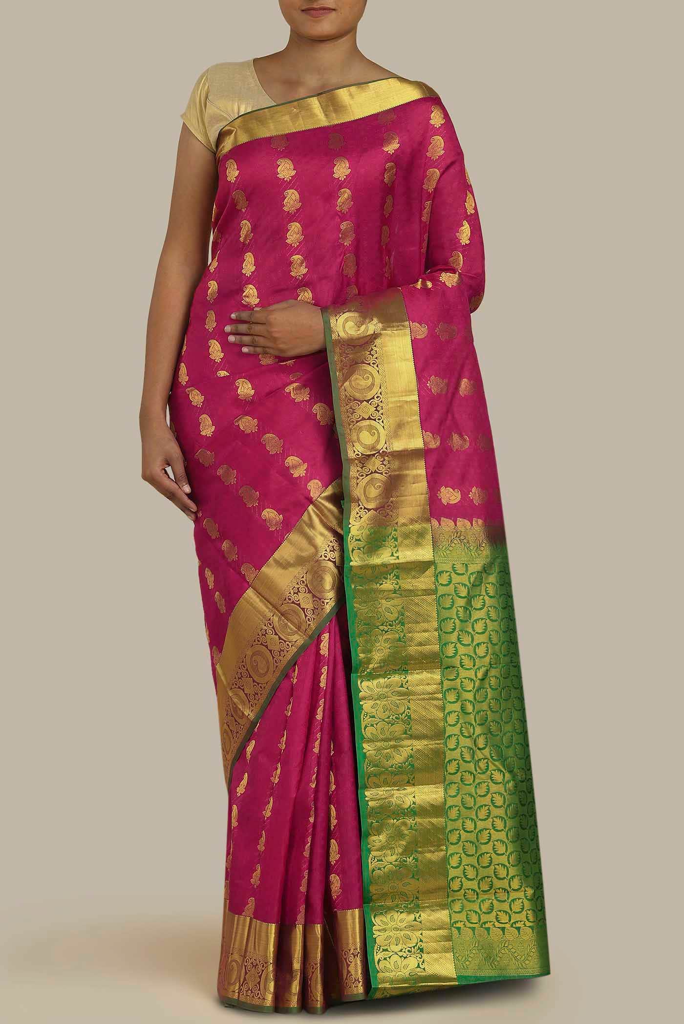 Pink Kanchipuram Silk Saree