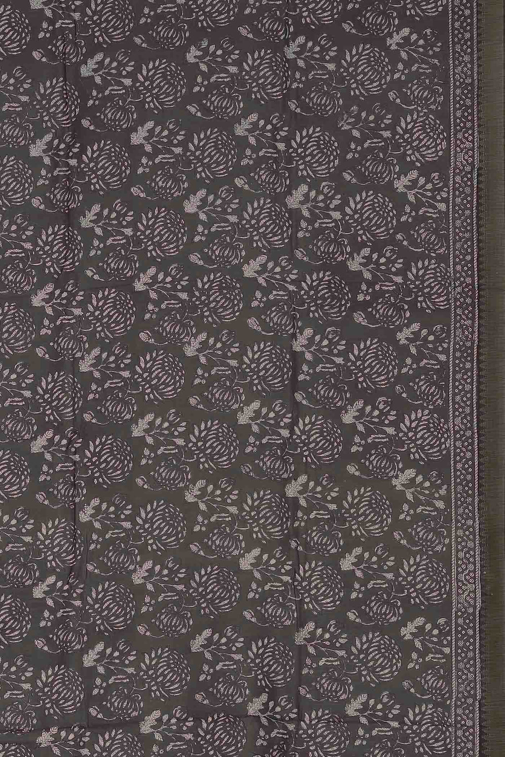 Grey Chanderi Silk Cotton Saree