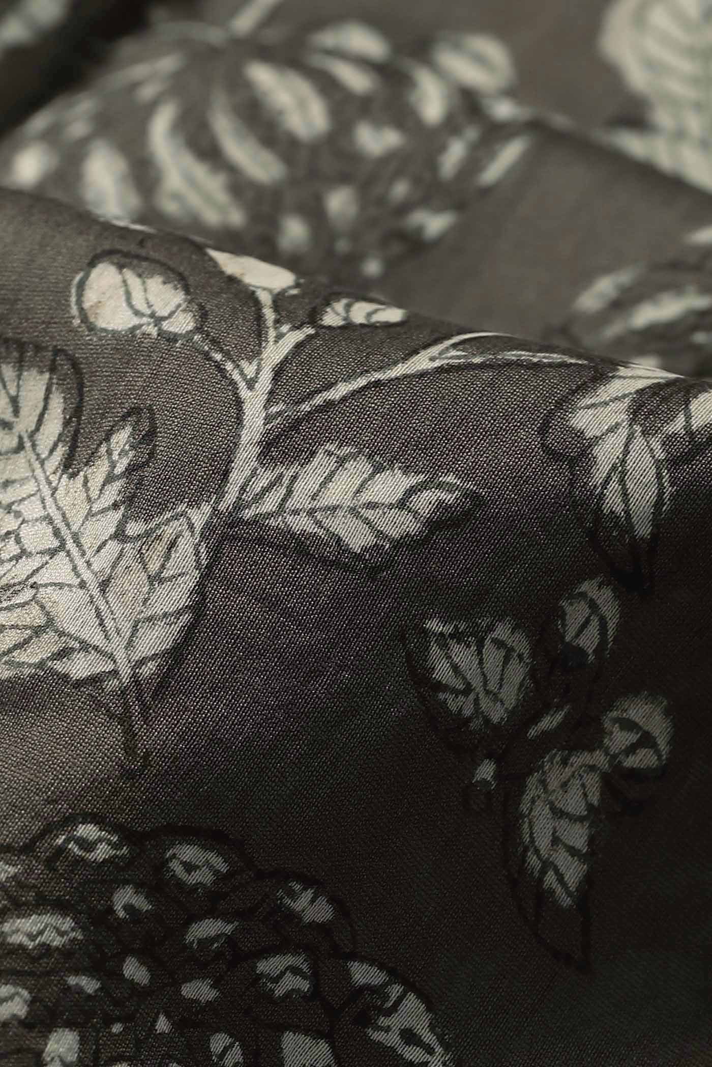Grey Chanderi Silk Cotton Saree
