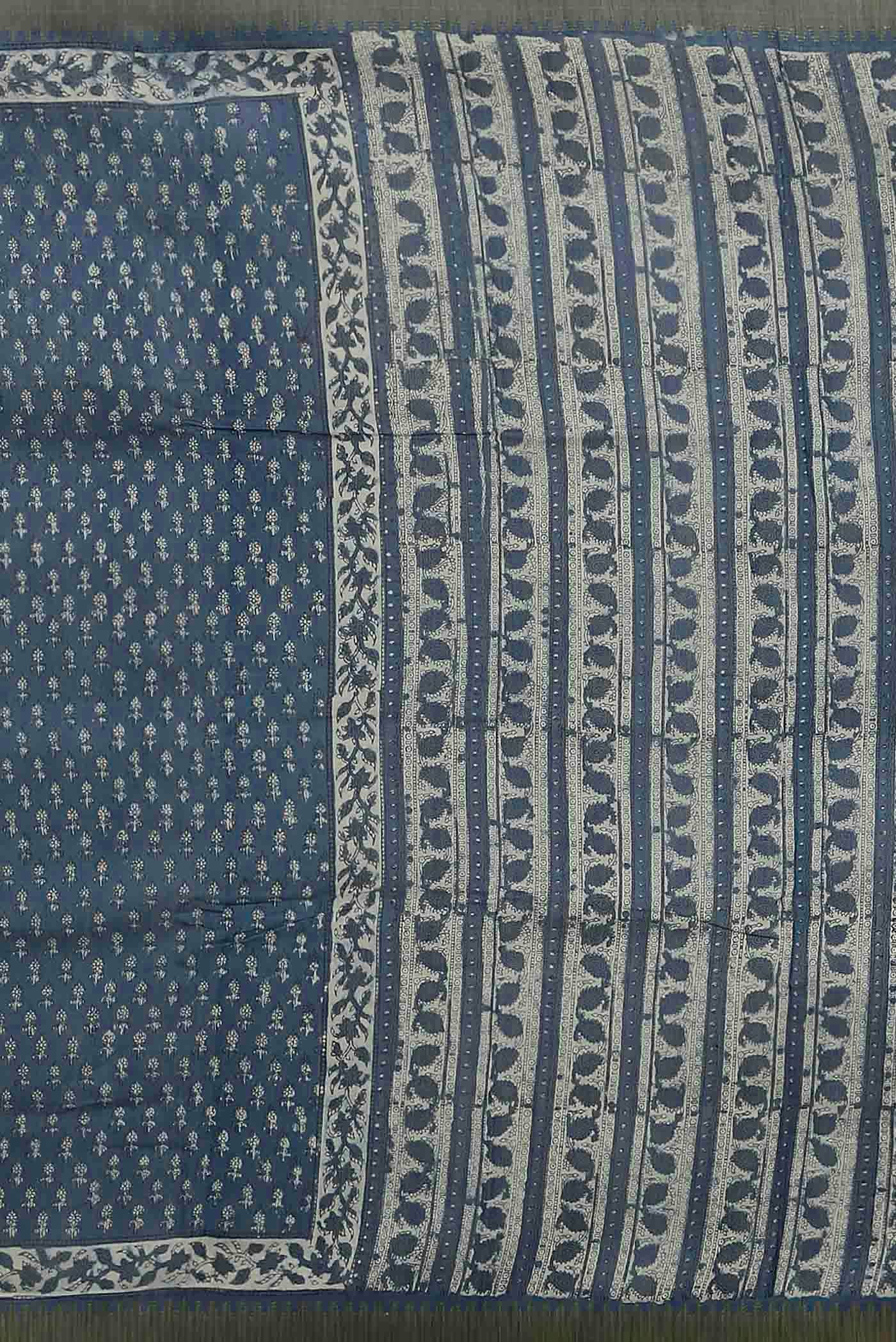 Blue Chanderi Silk Cotton Saree