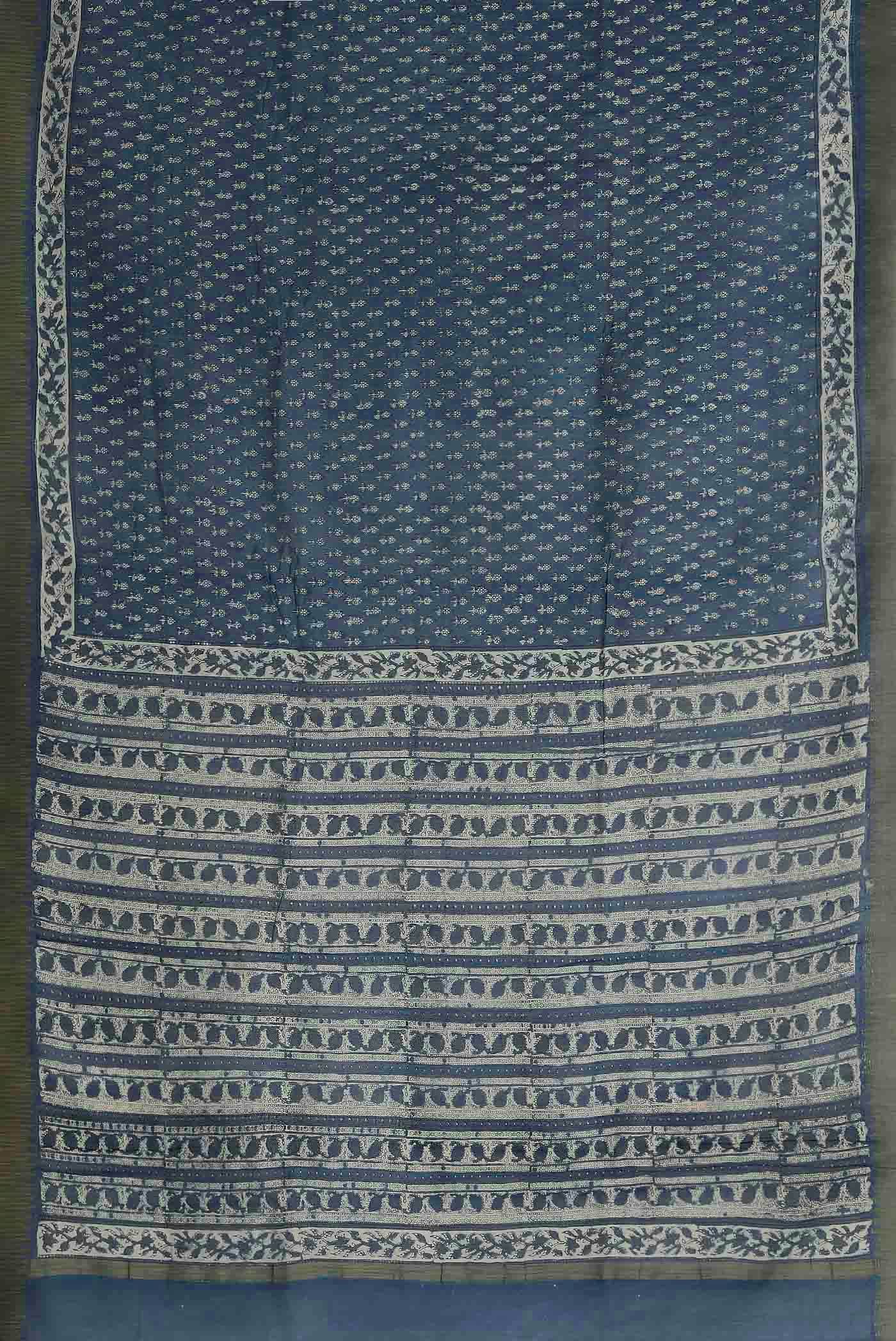 Blue Chanderi Silk Cotton Saree
