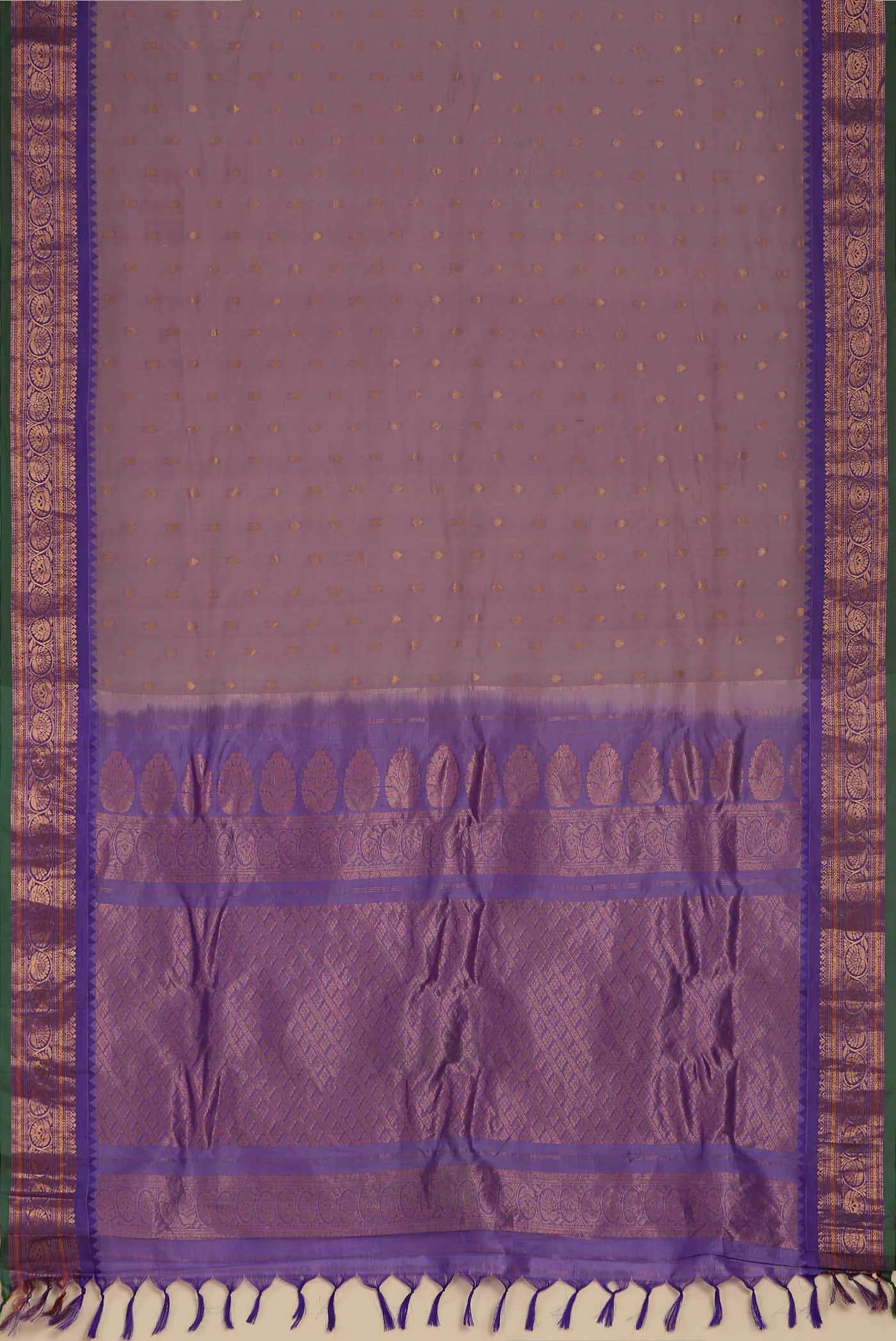 Purple Gadwal Silk Cotton Saree