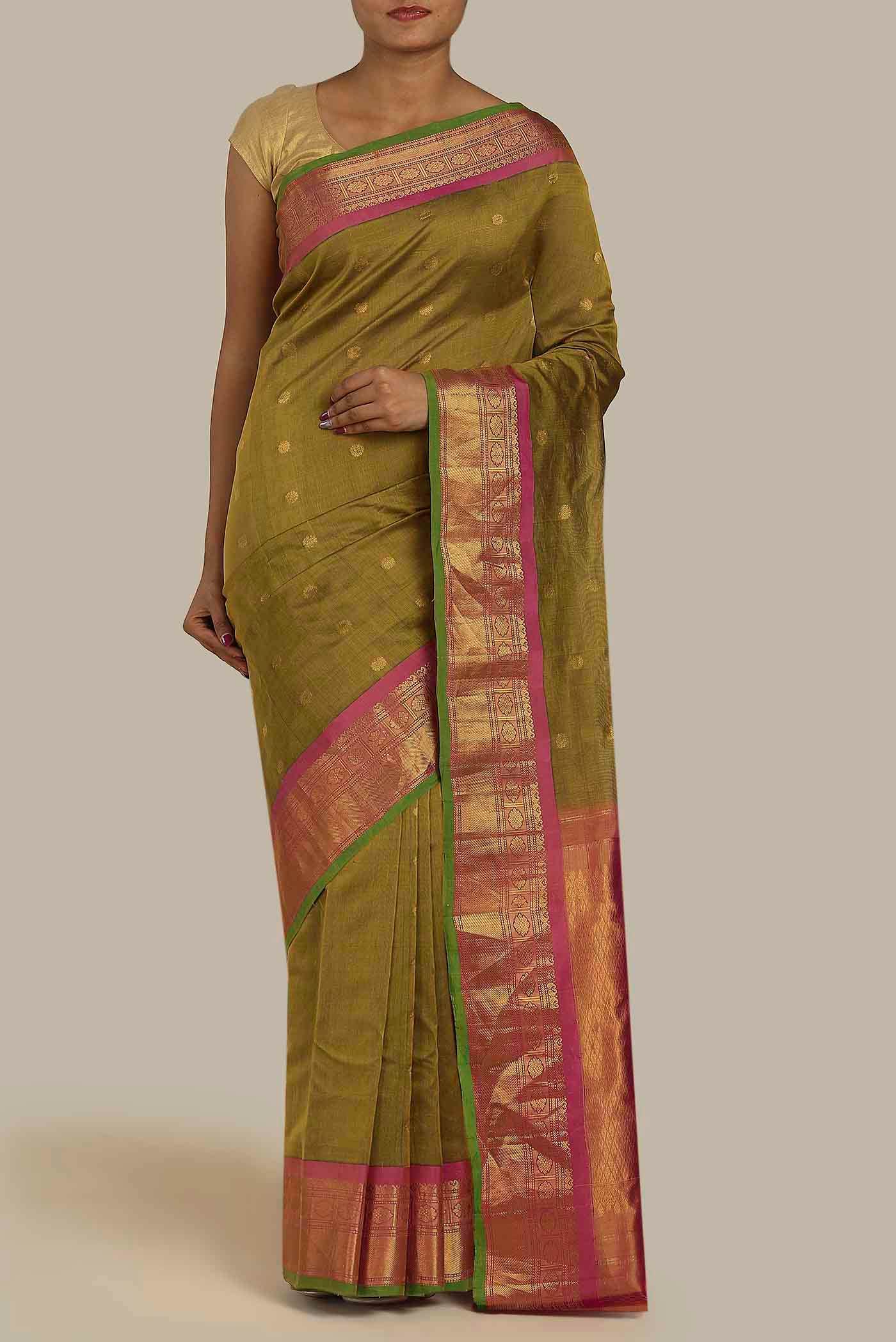 Green Gadwal Silk Saree