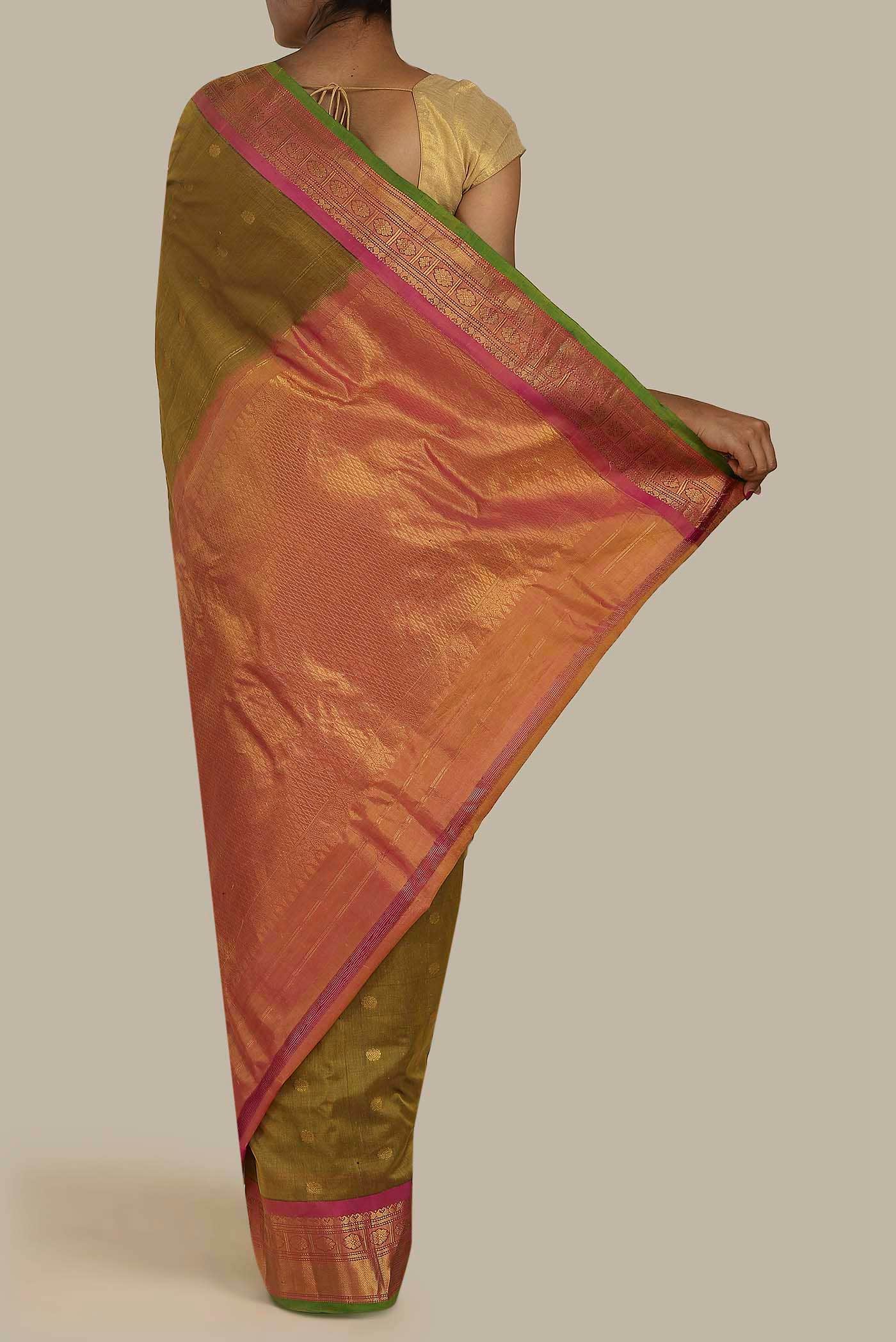 Green Gadwal Silk Saree