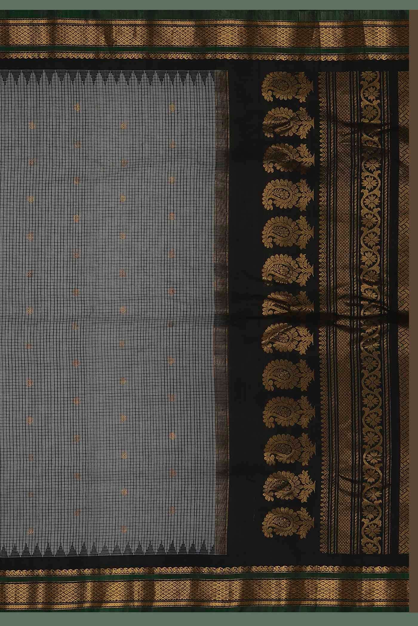 Grey Gadwal Silk Cotton Saree