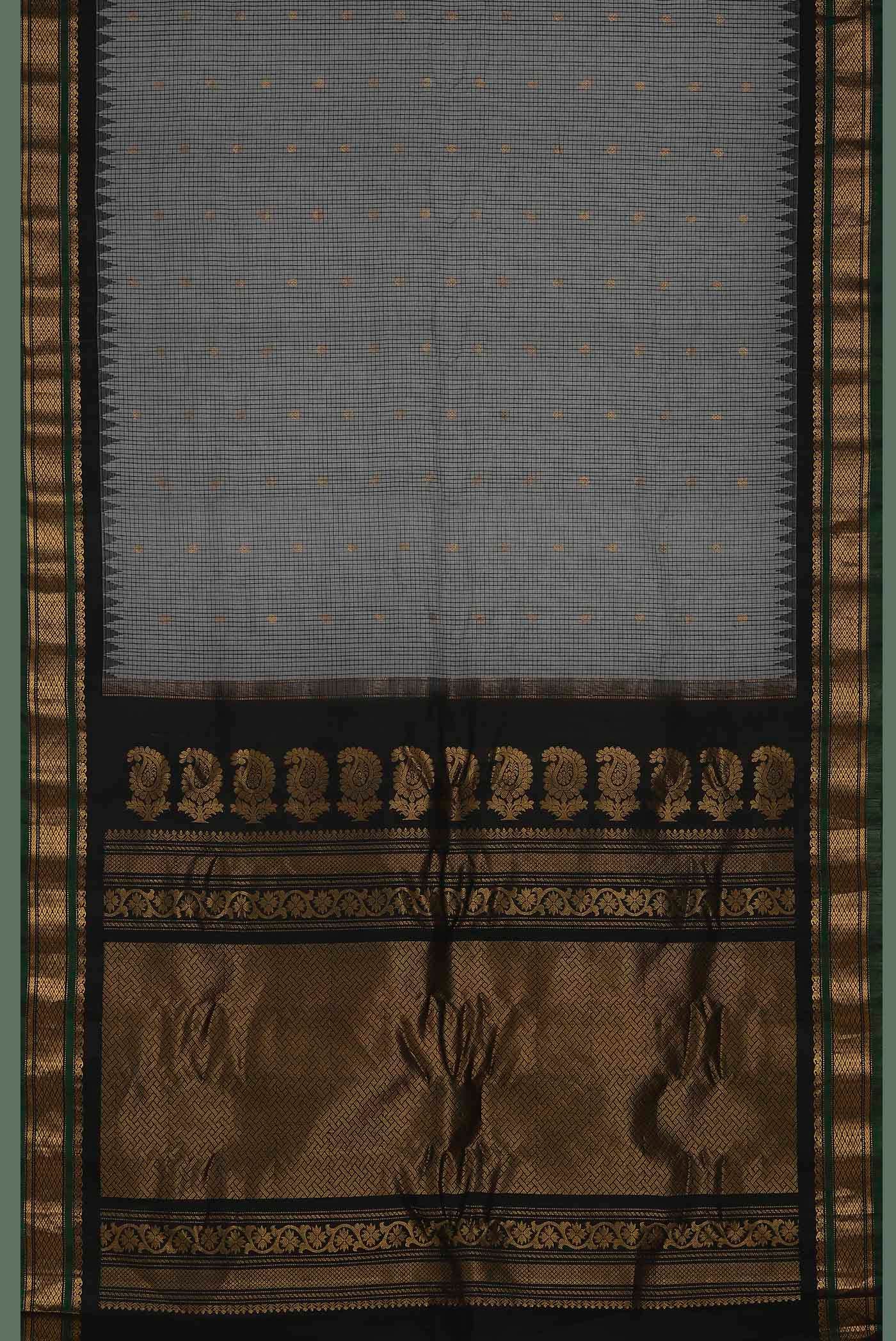 Grey Gadwal Silk Cotton Saree