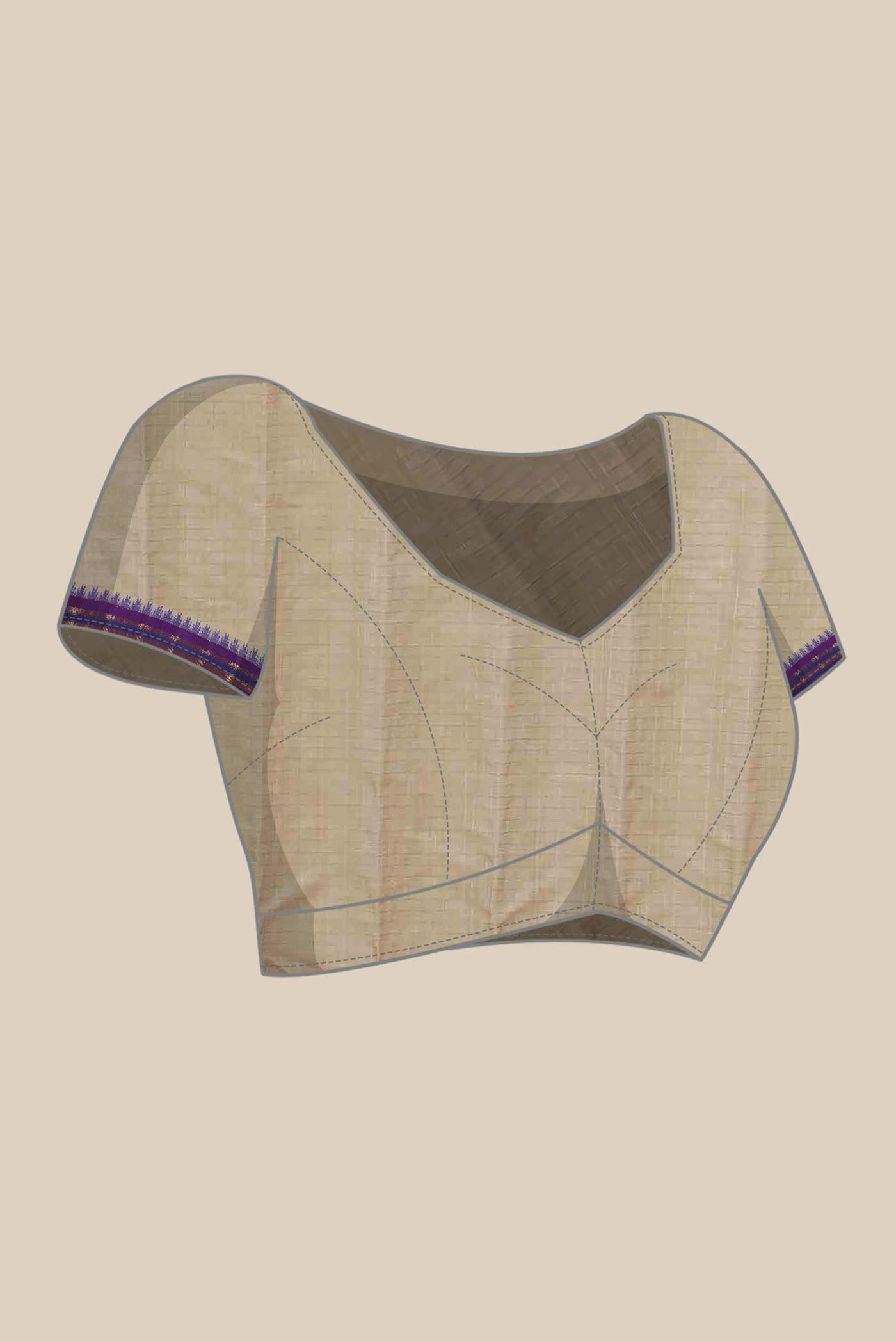 Beige Gadwal Silk Cotton Saree