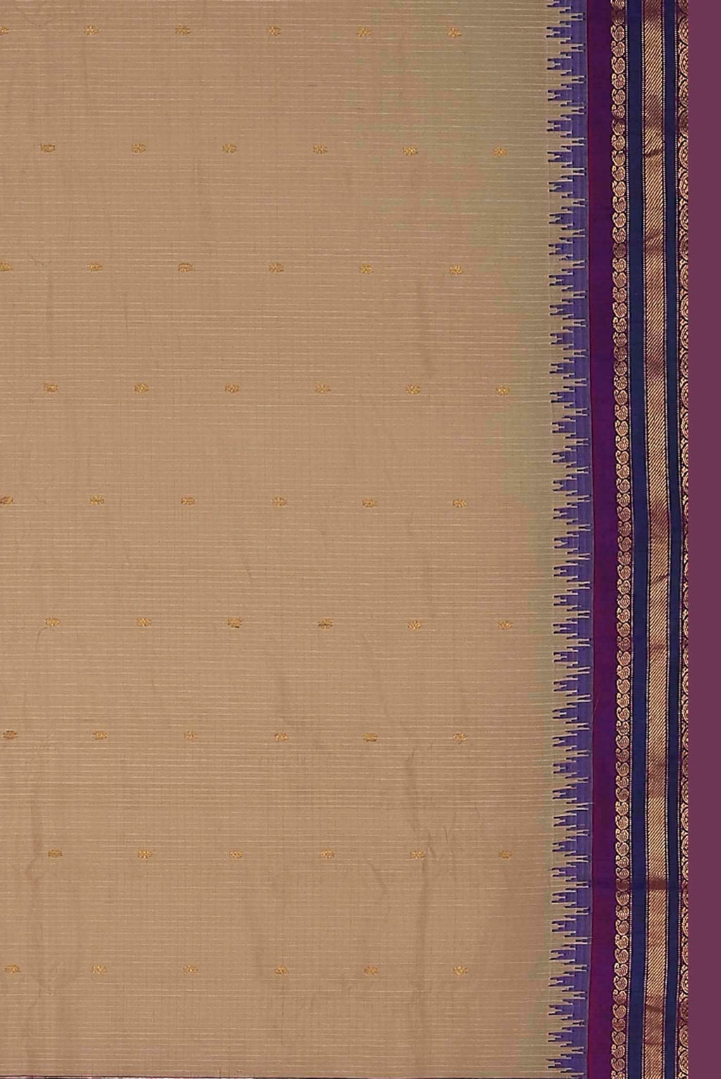 Beige Gadwal Silk Cotton Saree