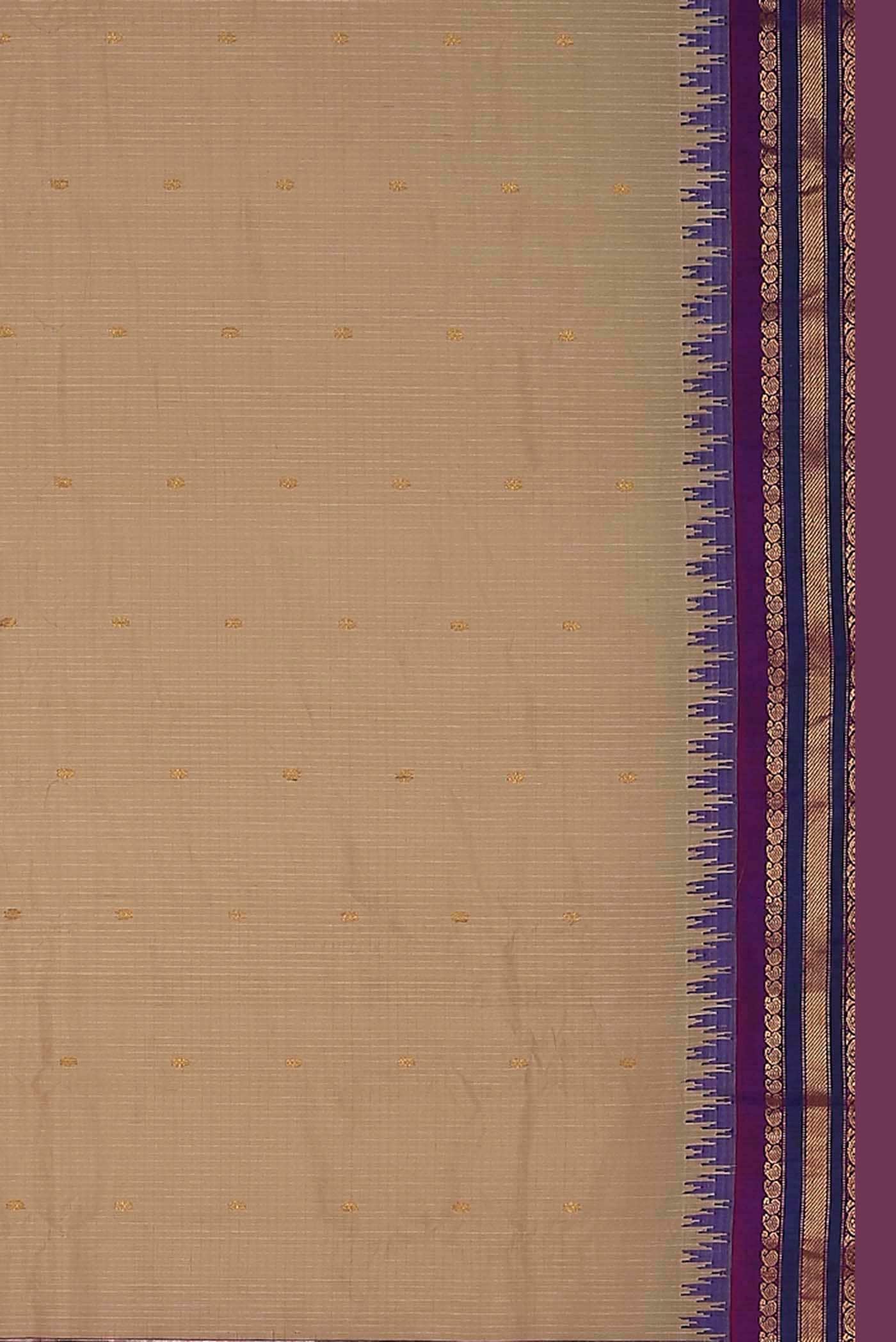Beige Gadwal Silk Cotton Saree