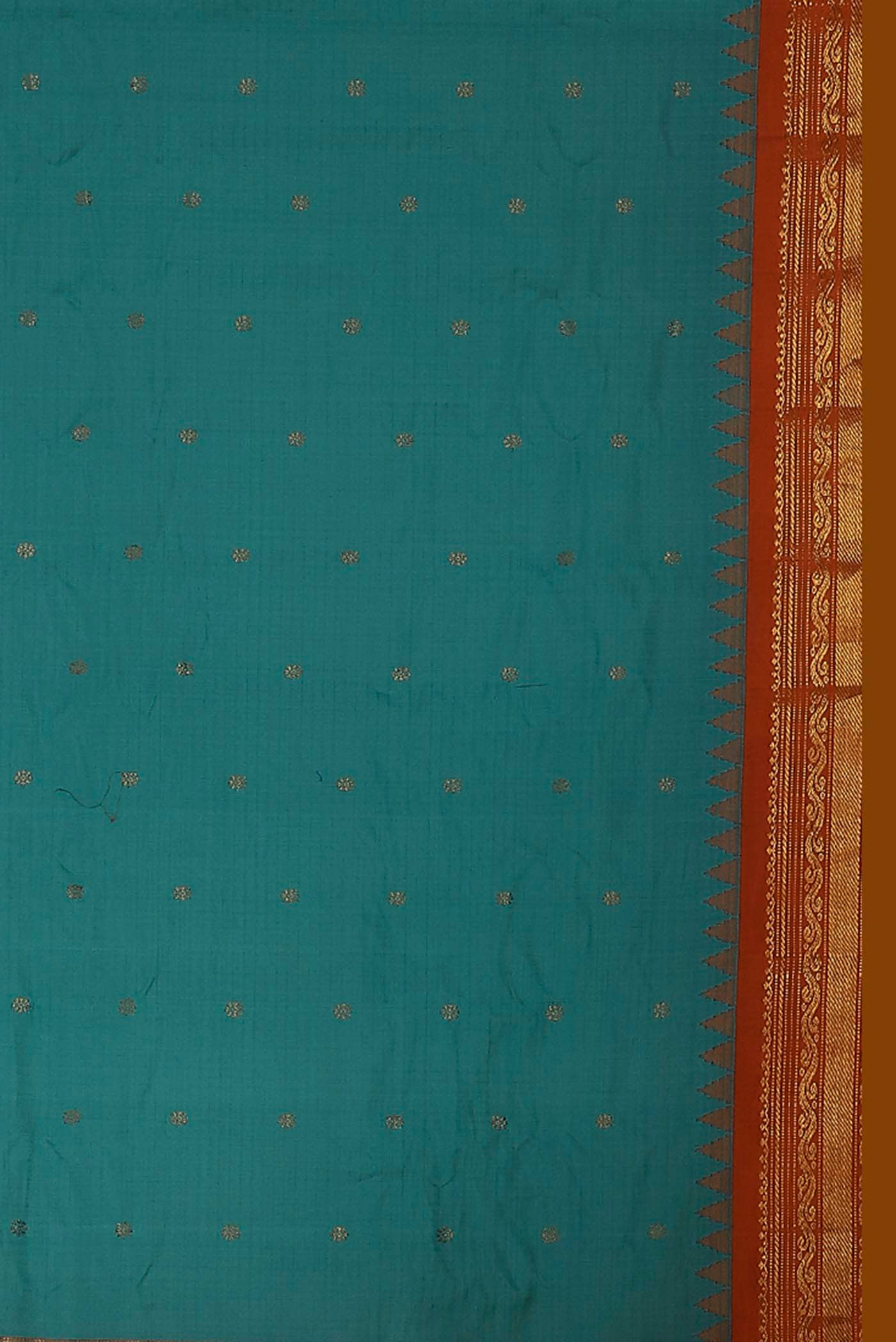 Blue Gadwal Silk Cotton Saree