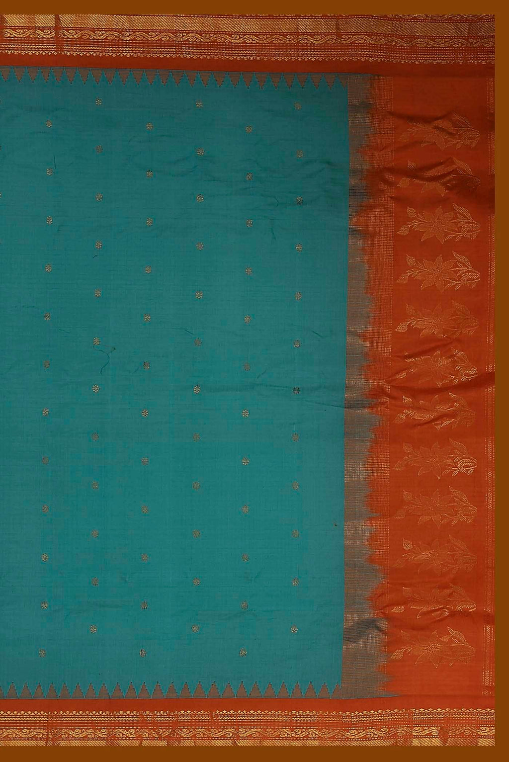 Blue Gadwal Silk Cotton Saree