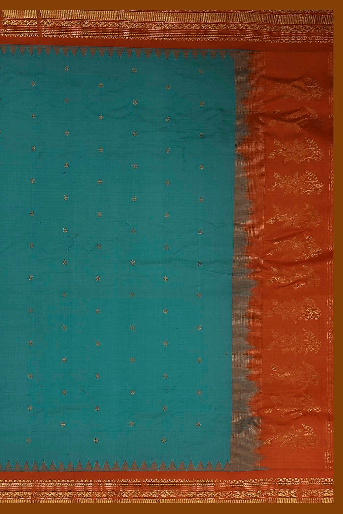 Blue Gadwal Silk Cotton Saree