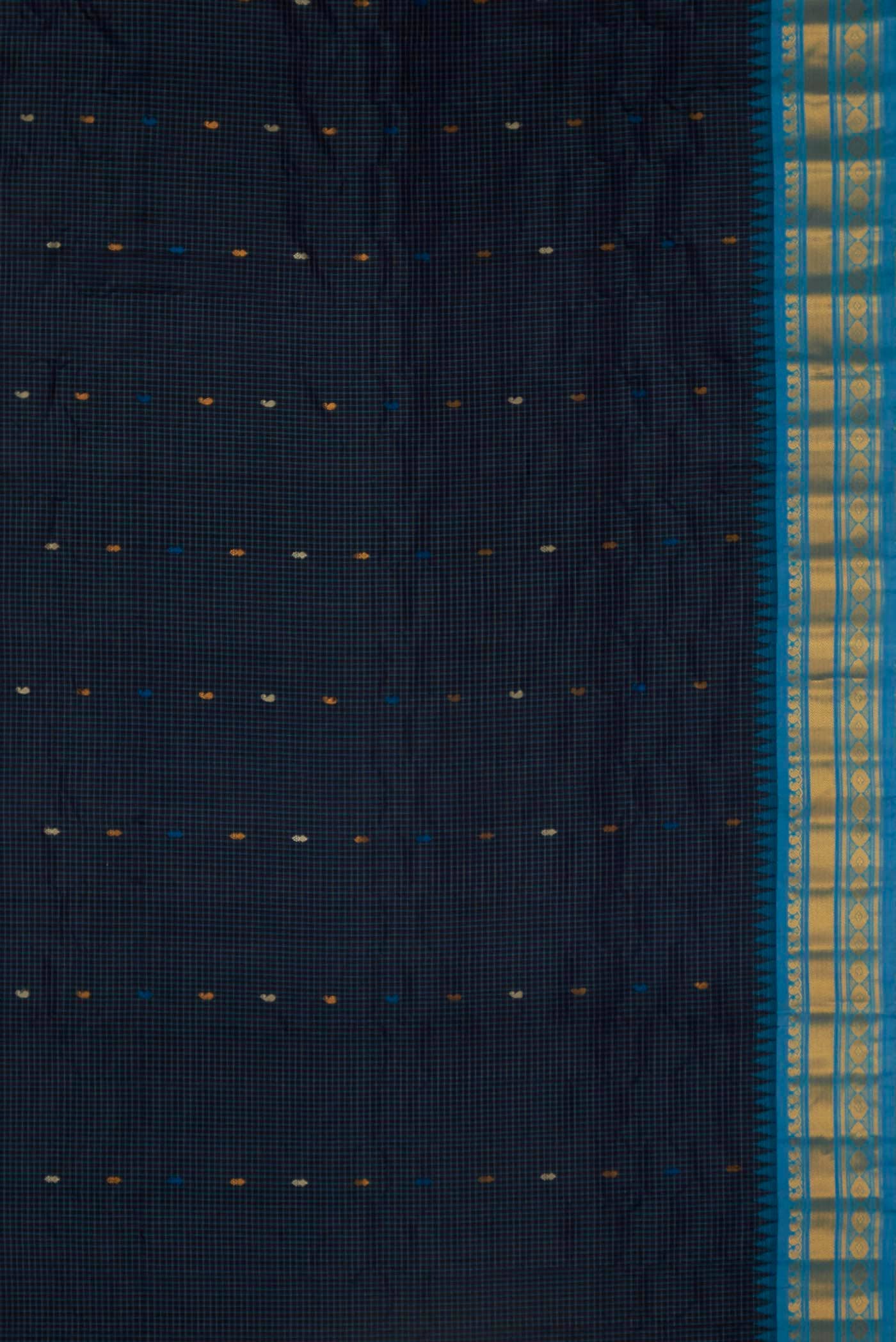 Navy Blue Gadwal Silk Saree