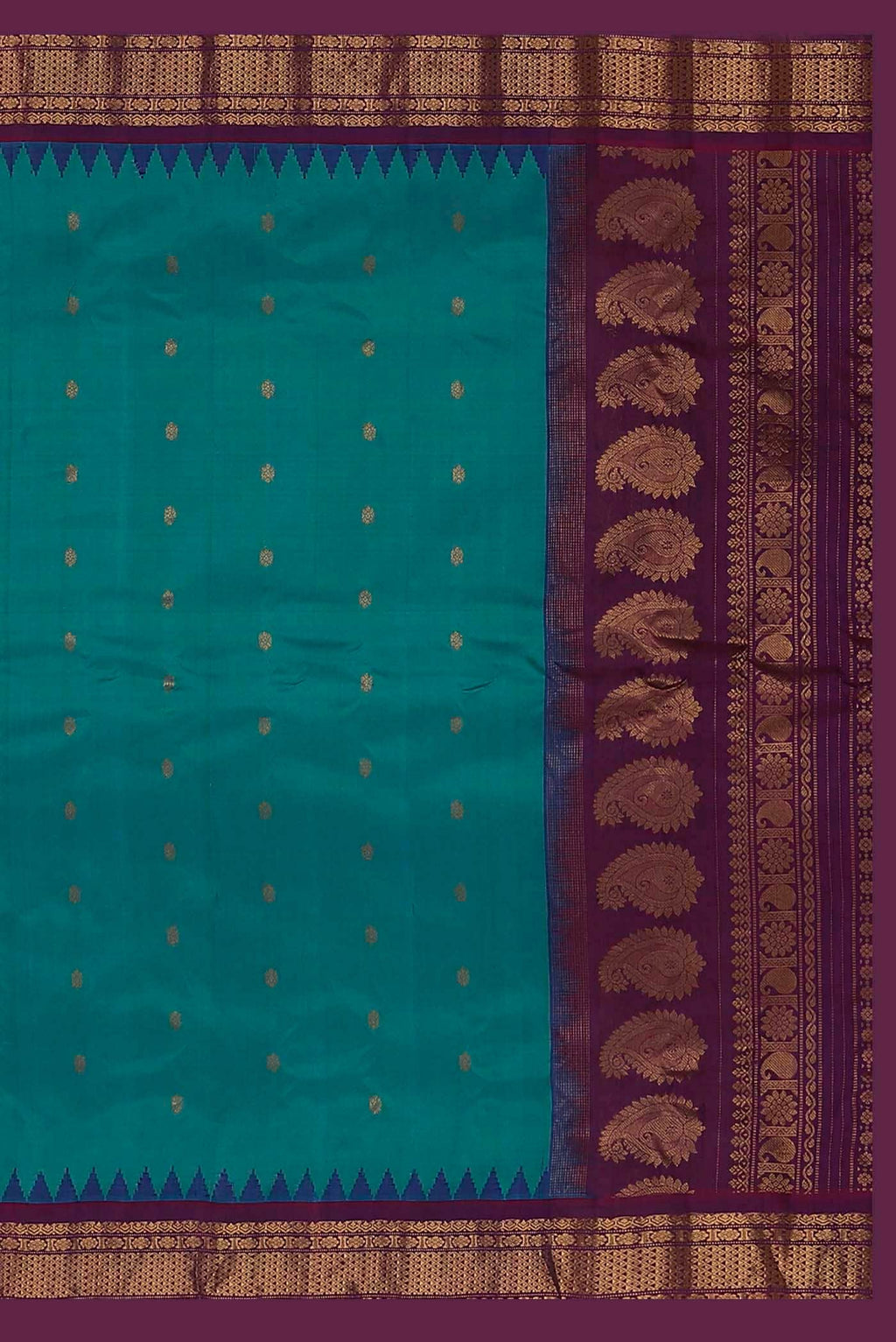 Blue Gadwal Silk Saree
