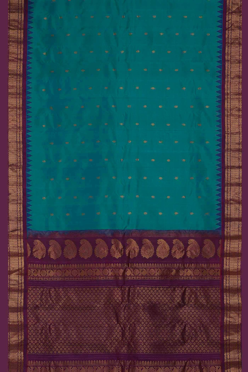 Blue Gadwal Silk Saree