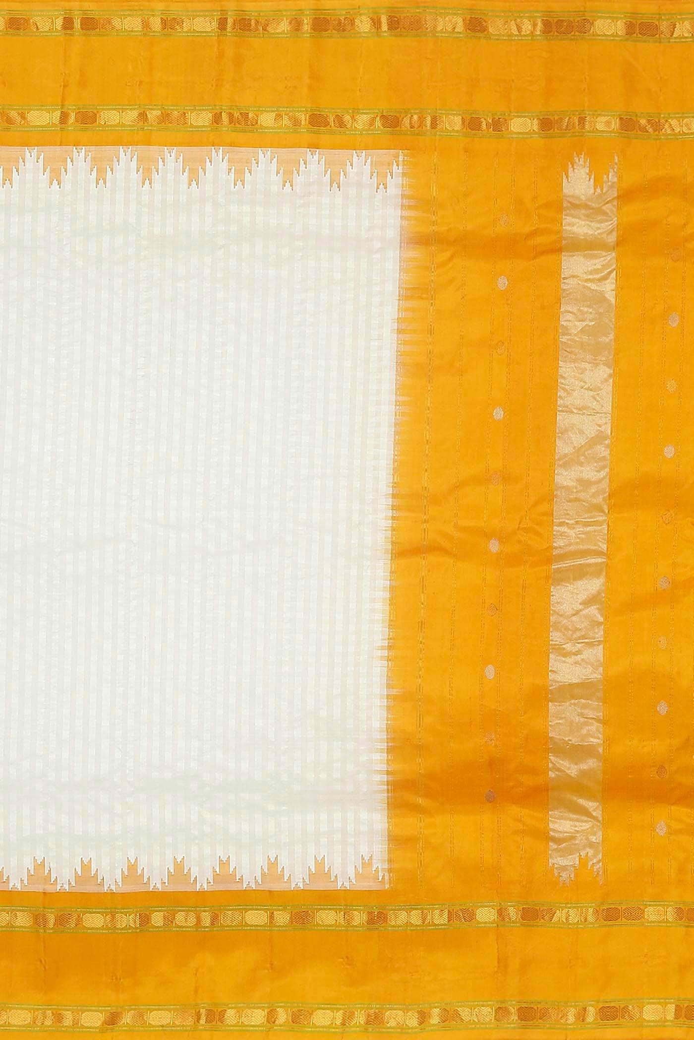 Off White Gadwal Silk Cotton Saree
