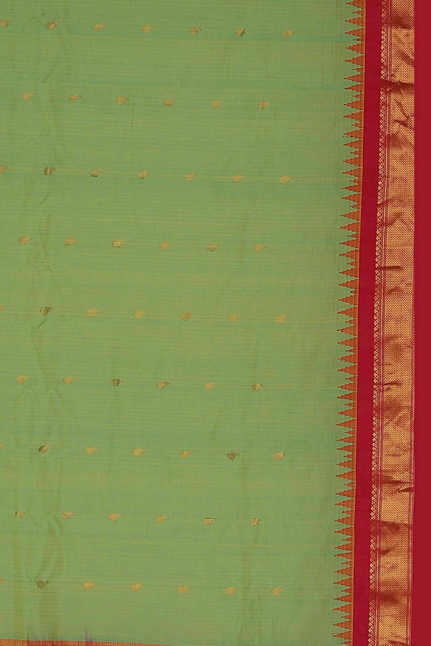 Green Gadwal Silk Cotton Saree