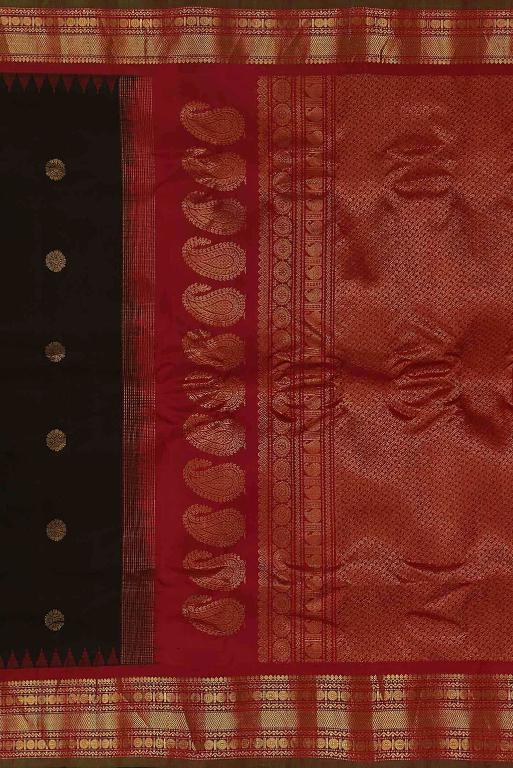 Black Gadwal Silk Saree