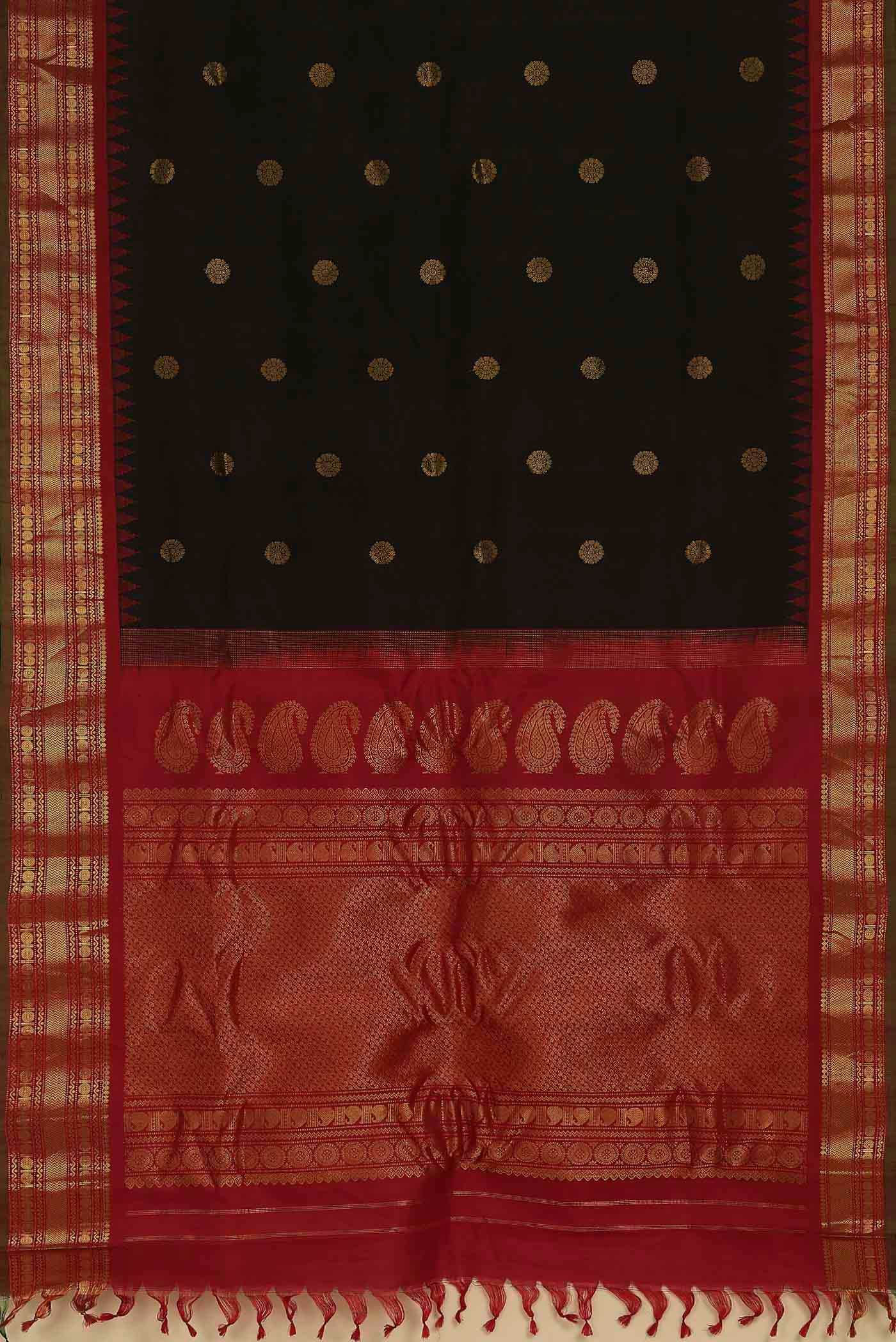 Black Gadwal Silk Saree