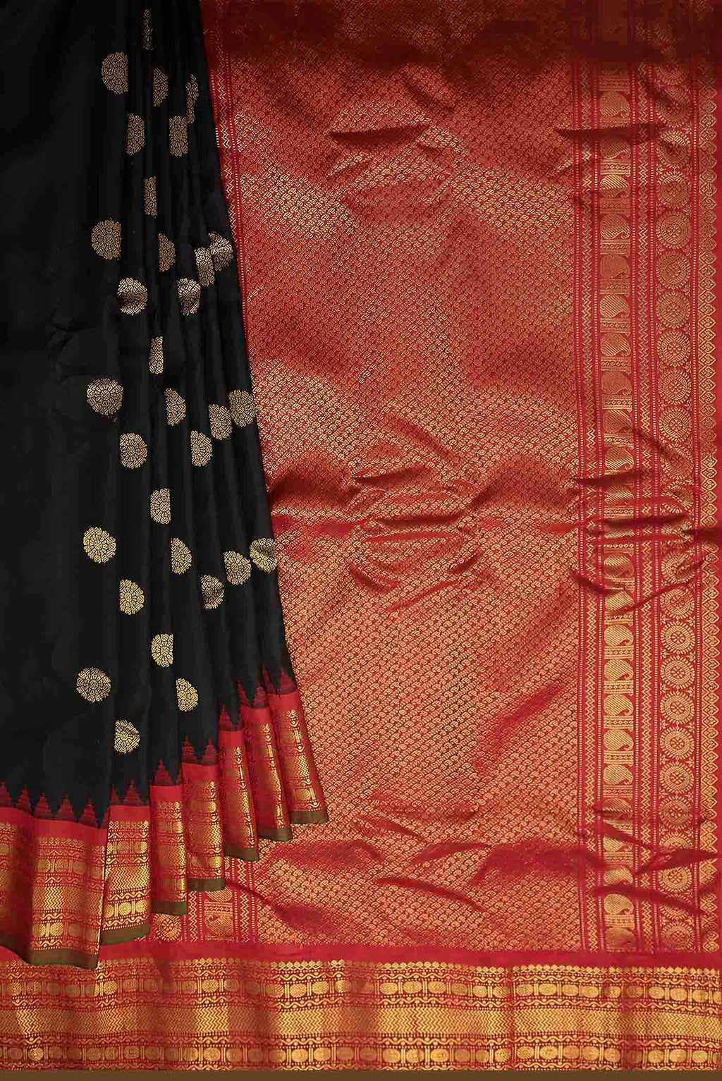Black Gadwal Silk Saree