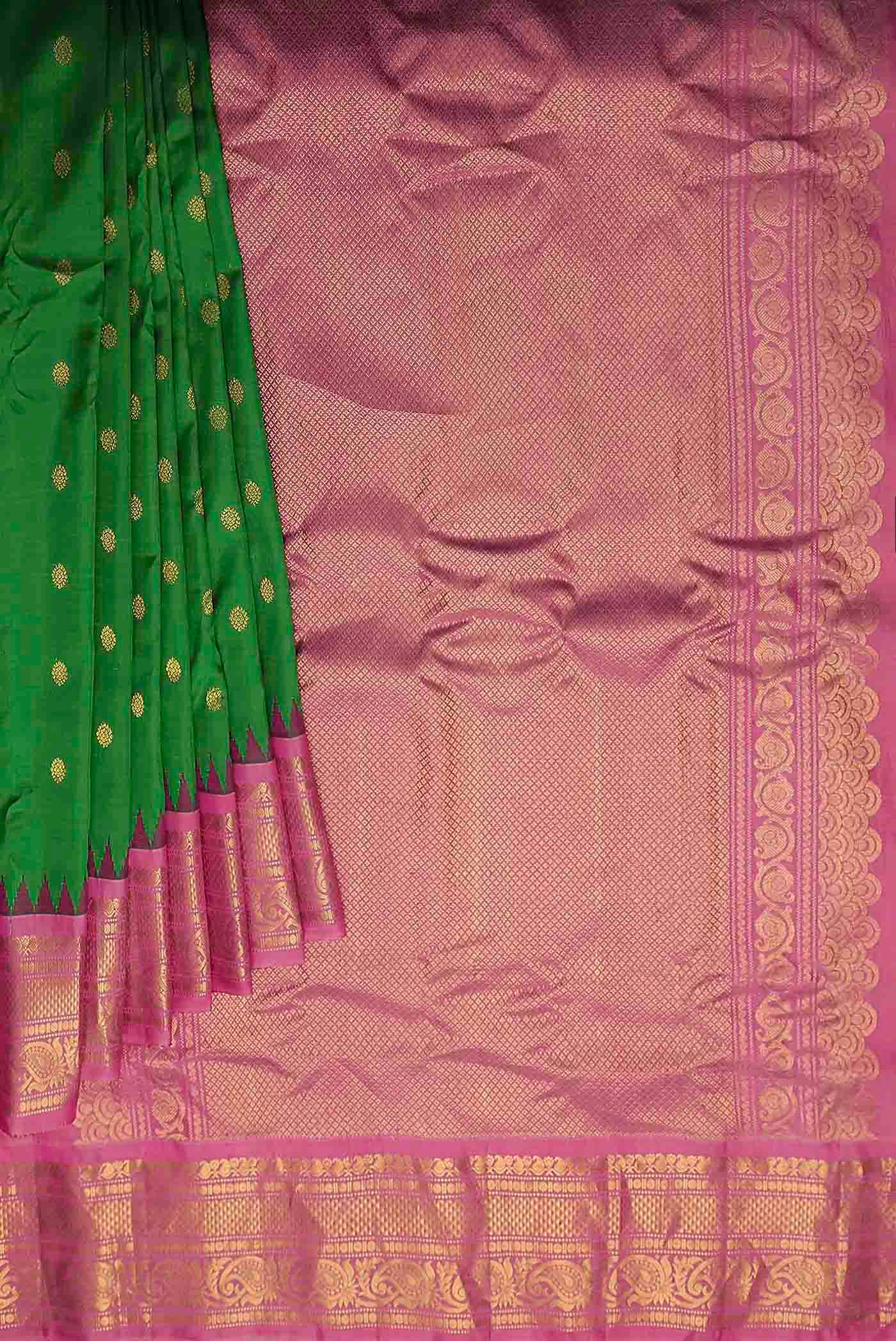Green Gadwal Silk Saree