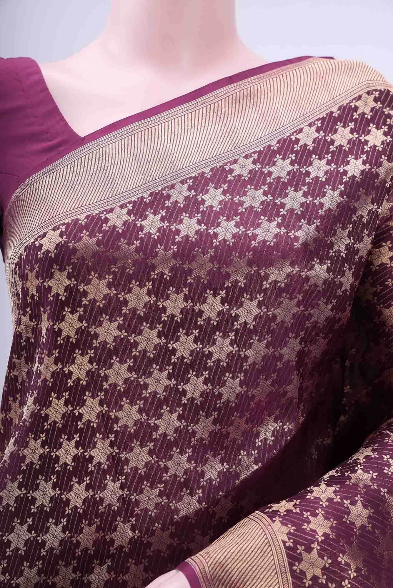 Purple Banarasi Silk Saree