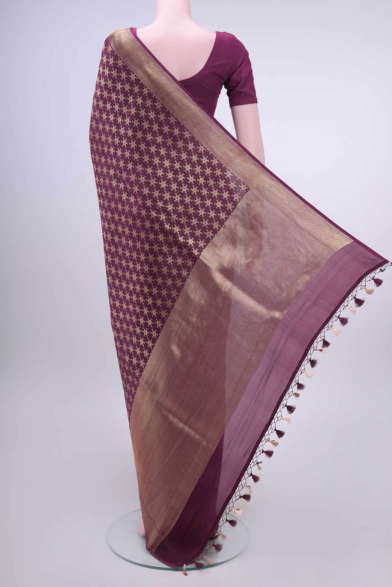 Purple Banarasi Silk Saree