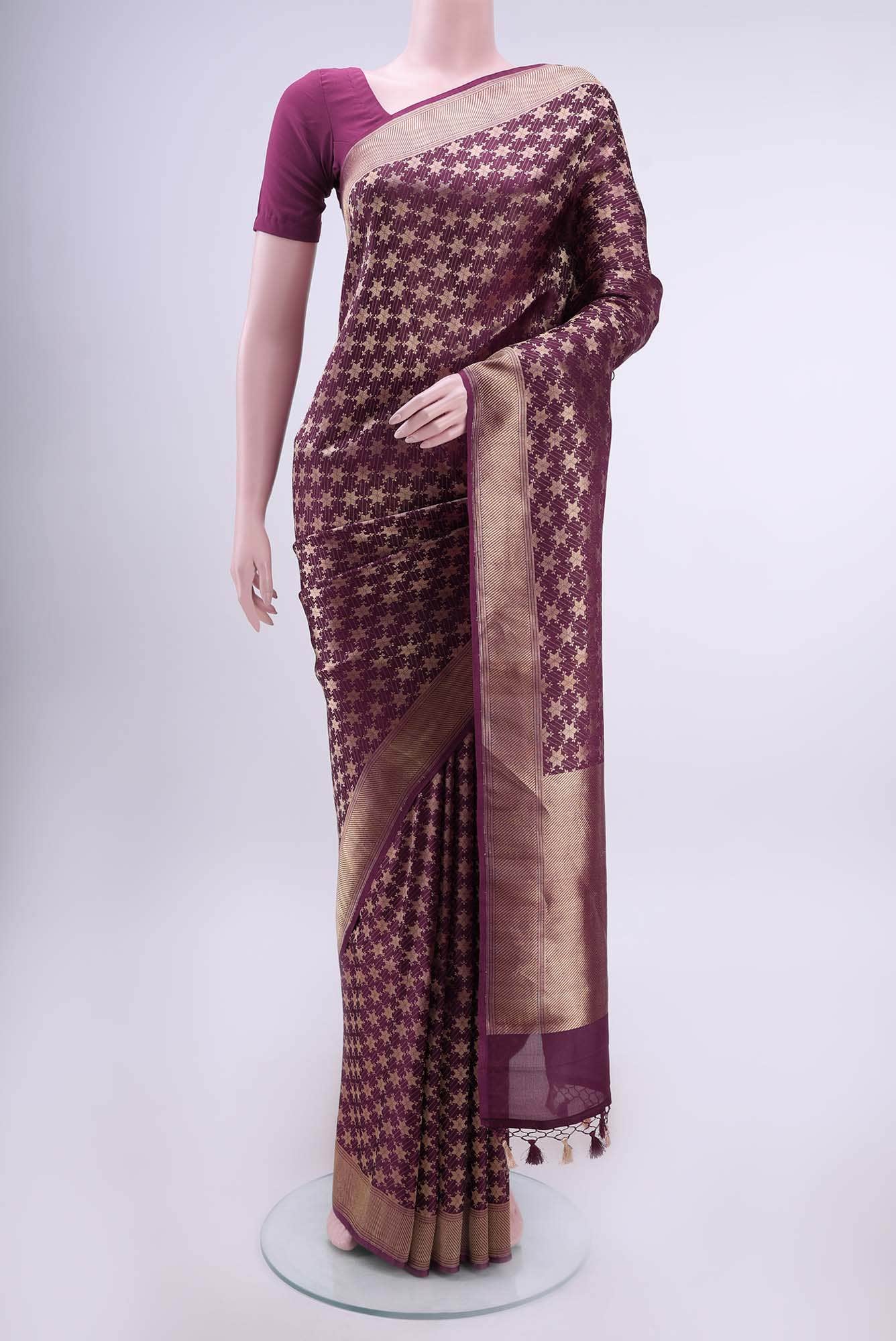 Purple Banarasi Silk Saree