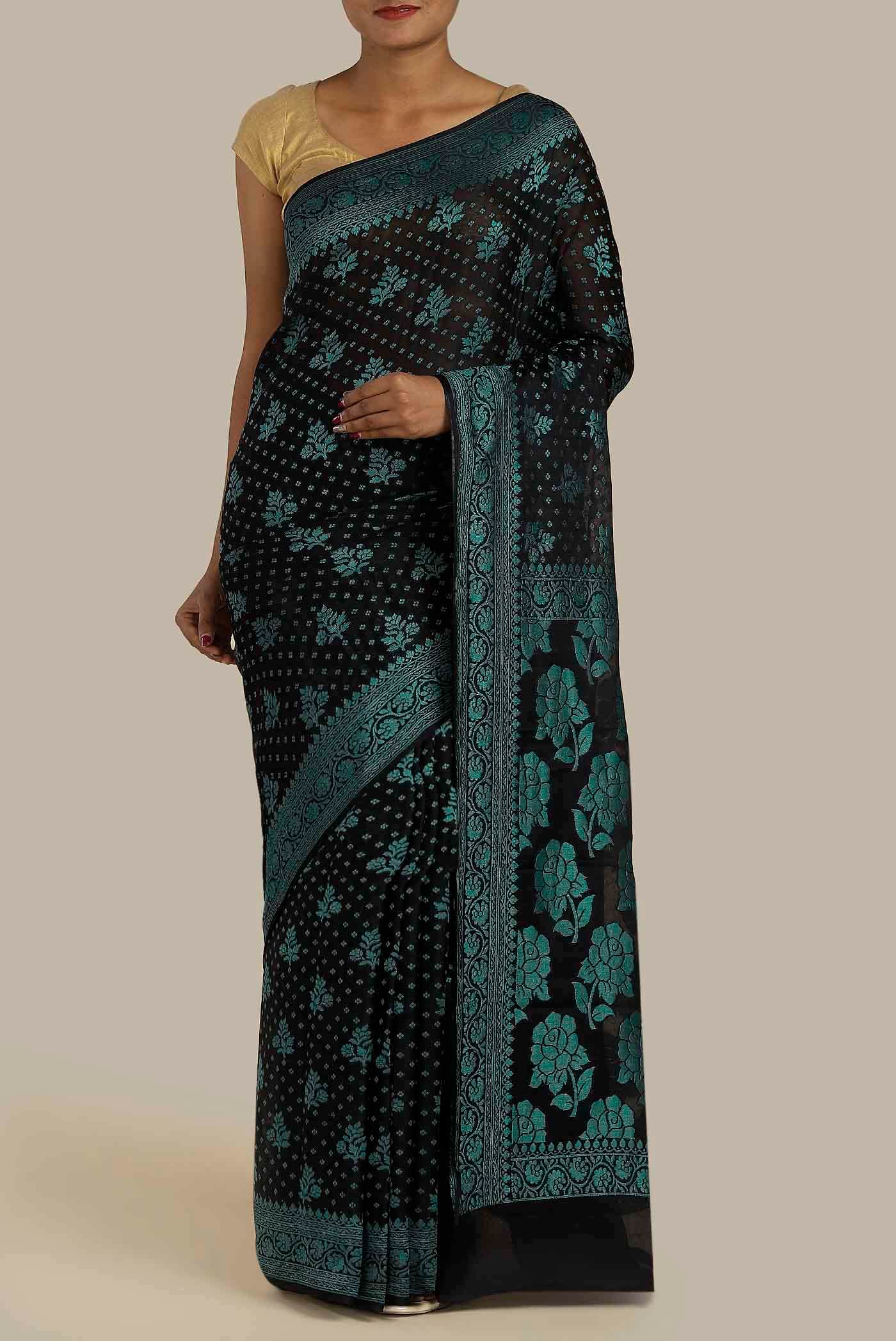 Black Banarasi Georgette Saree