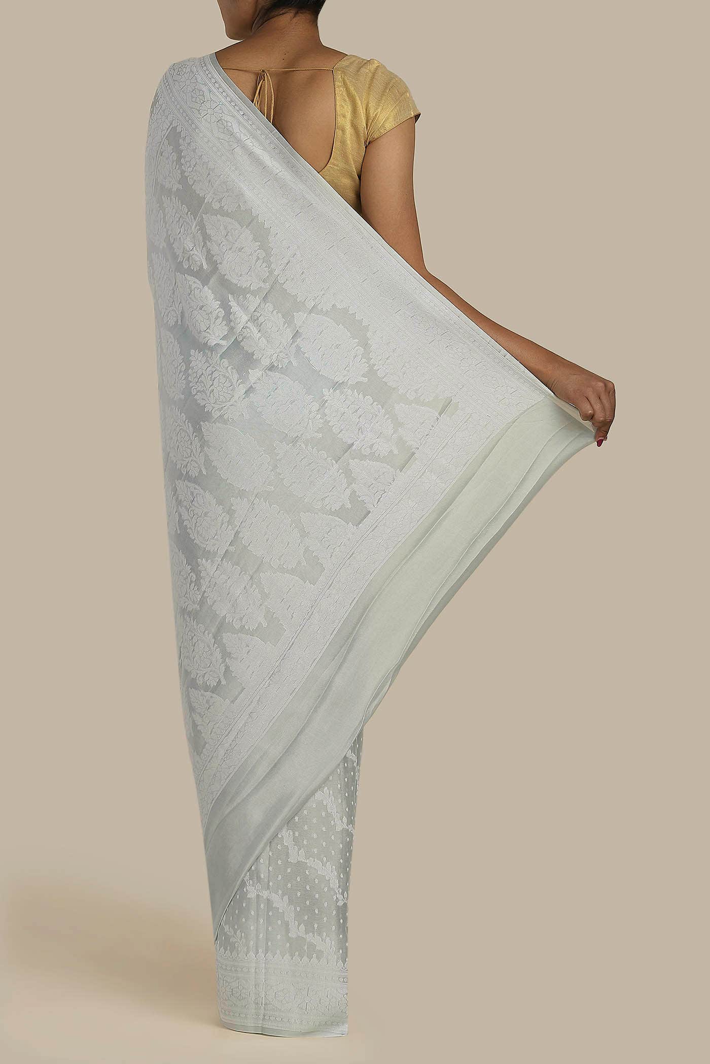 Blue Banarasi Georgette Saree