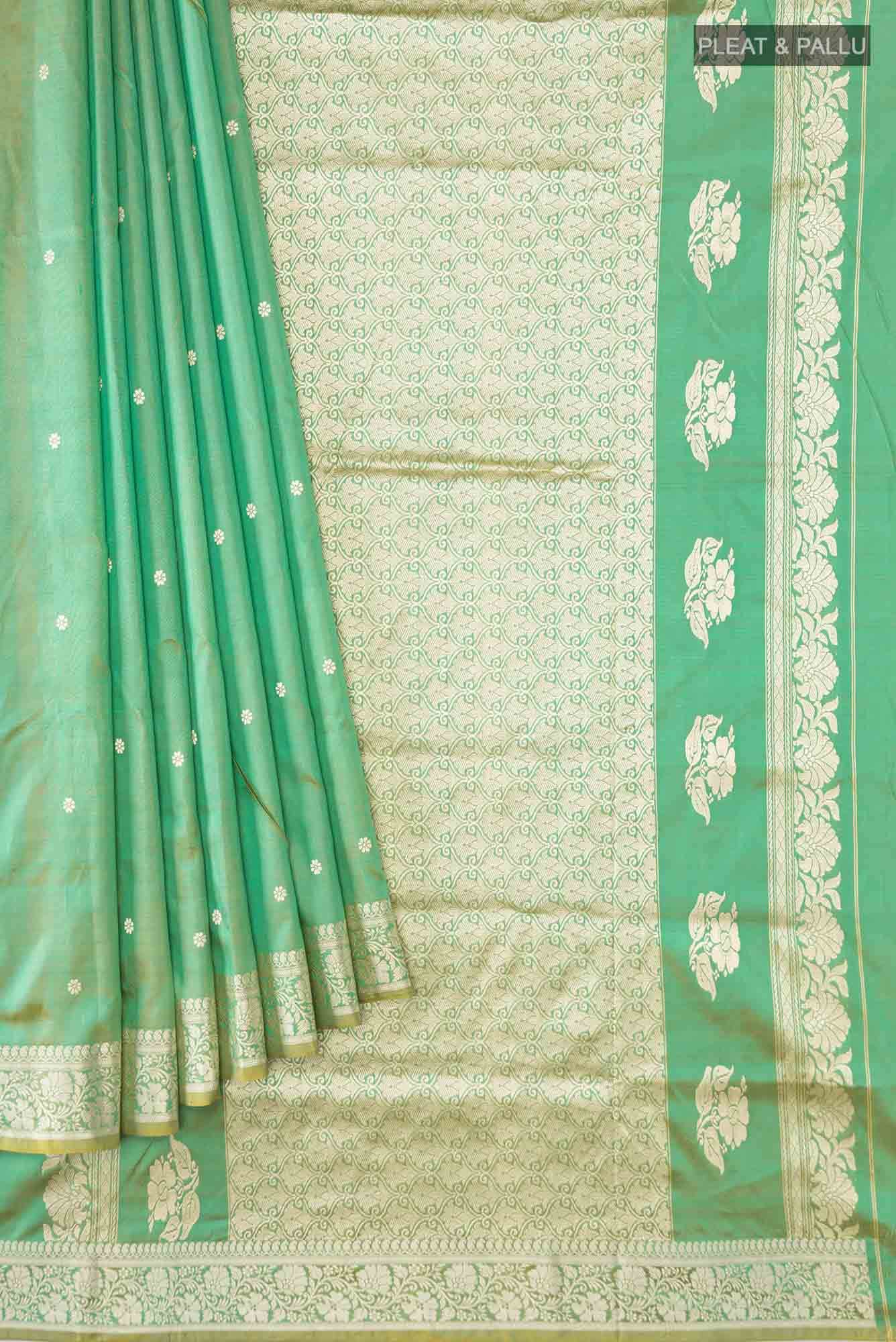Green Dual Tone Banarasi Katan Silk Saree