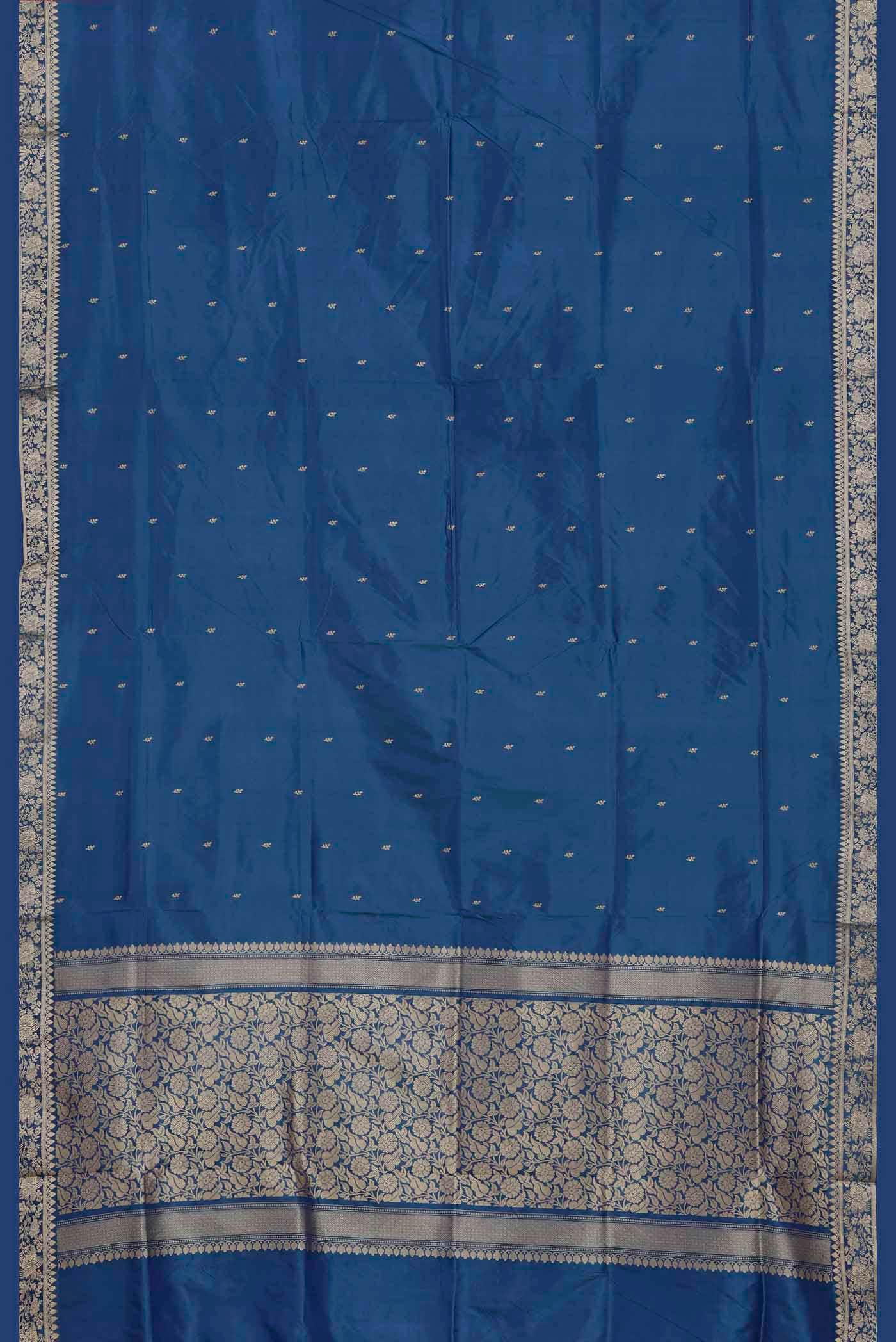 Blue Banarasi Katan Silk Saree