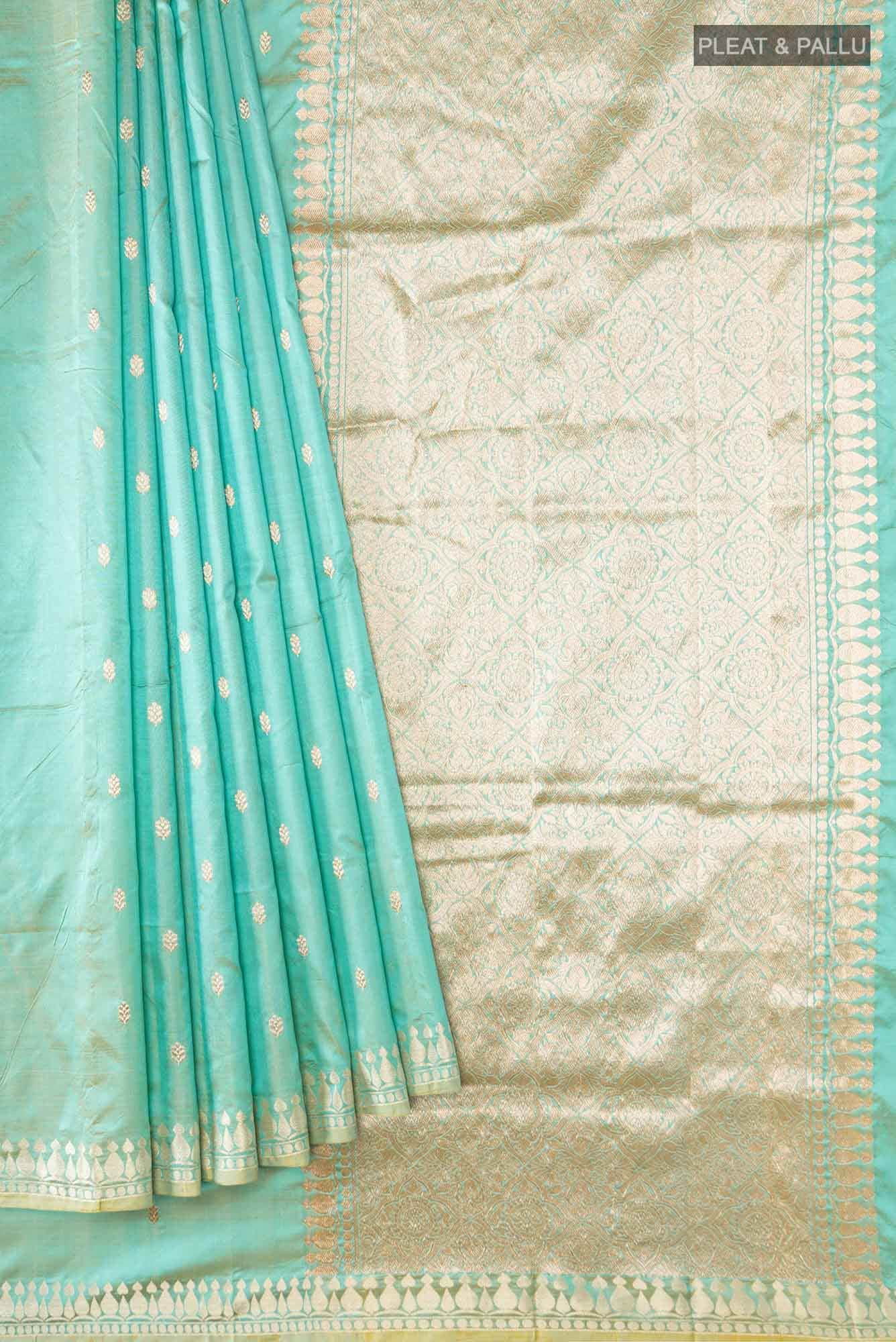 Blue Dual Tone Banarasi Katan Silk Saree