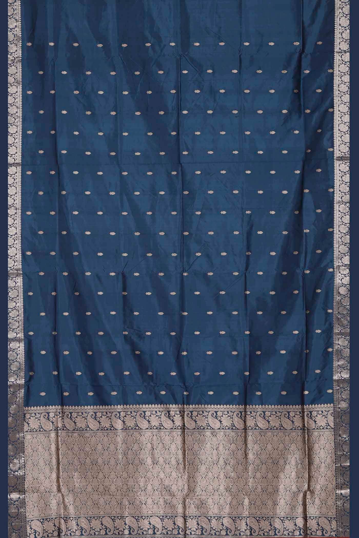 Blue Banarasi Katan Silk Saree