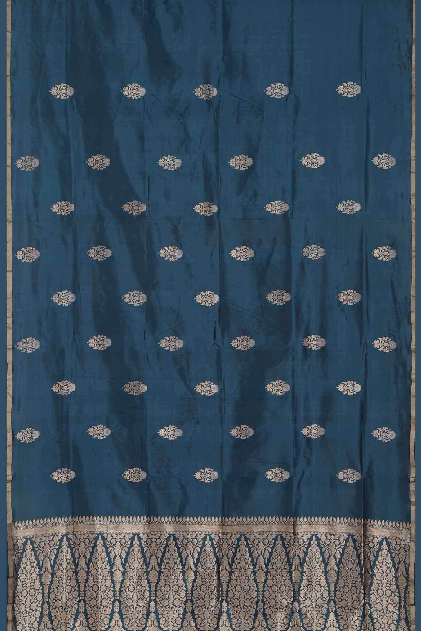 Blue Banarasi Katan Silk Saree